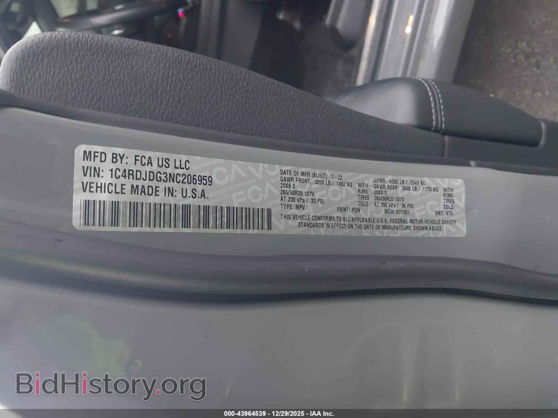 2022 DODGE DURANGO - VIN: 1C4RDJDG3NC206959 - Фото 9