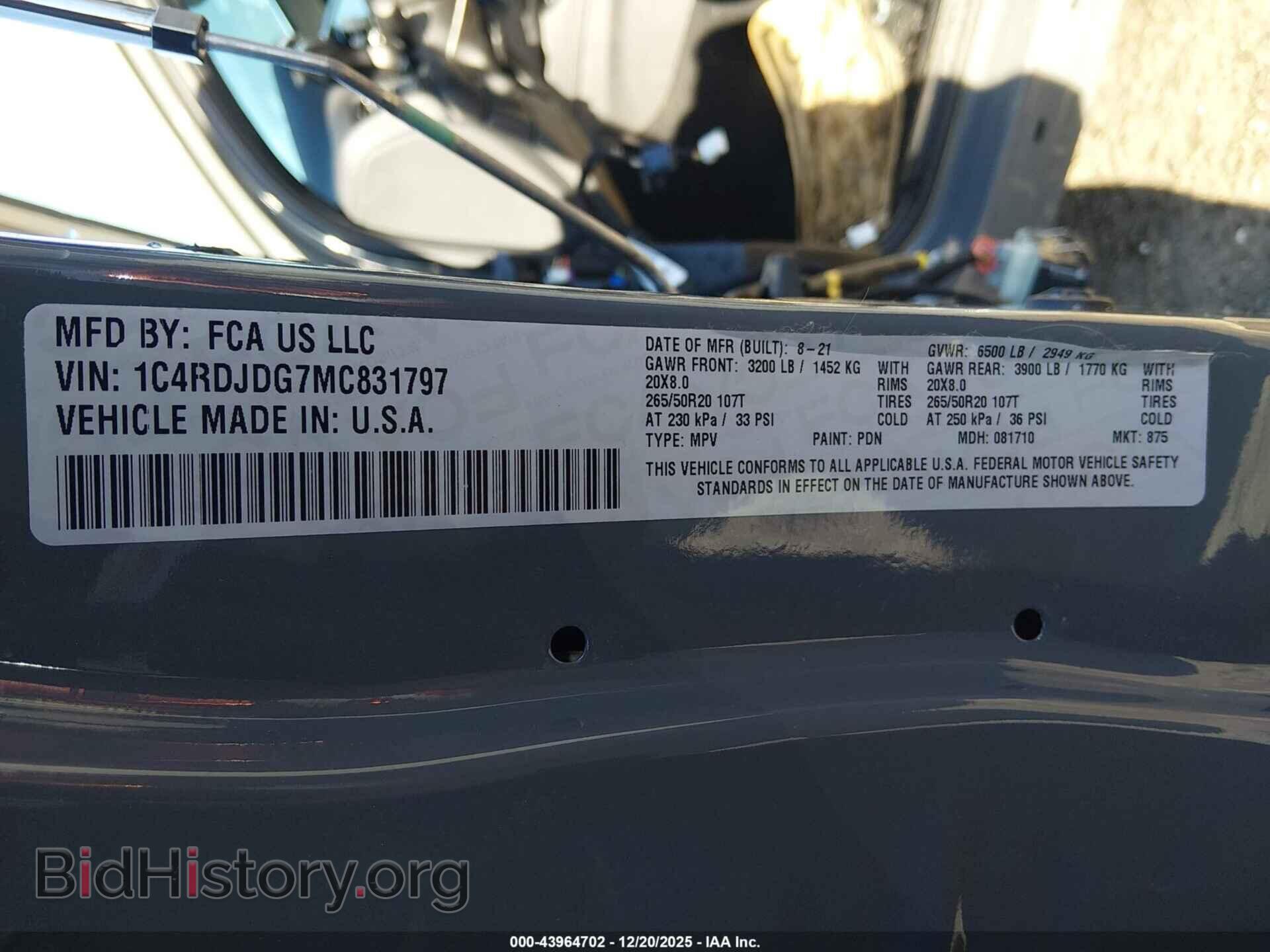 2021 DODGE DURANGO - VIN: 1C4RDJDG7MC831797 - Фото 9