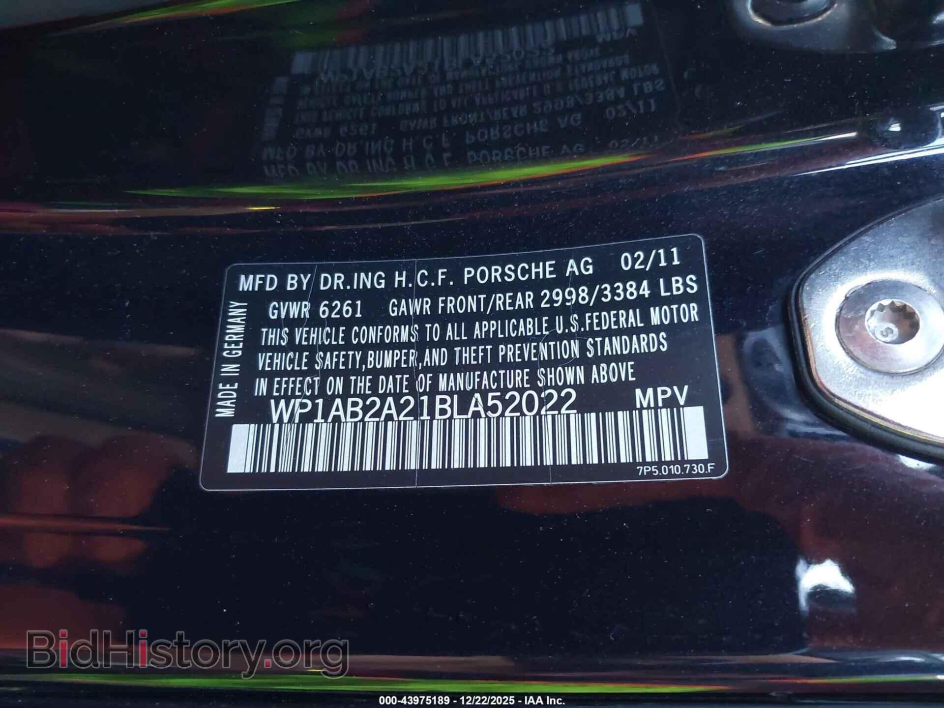 2011 PORSCHE CAYENNE - VIN: WP1AB2A21BLA52022 - Photo 9