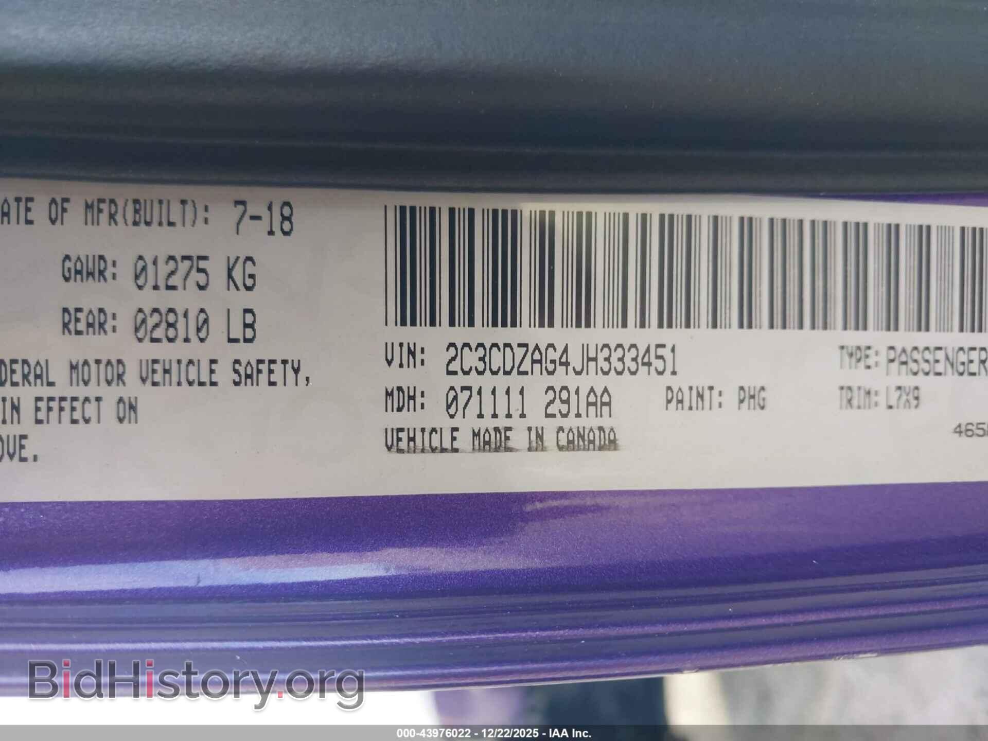 2018 DODGE CHALLENGER - VIN: 2C3CDZAG4JH333451 - Фото 9