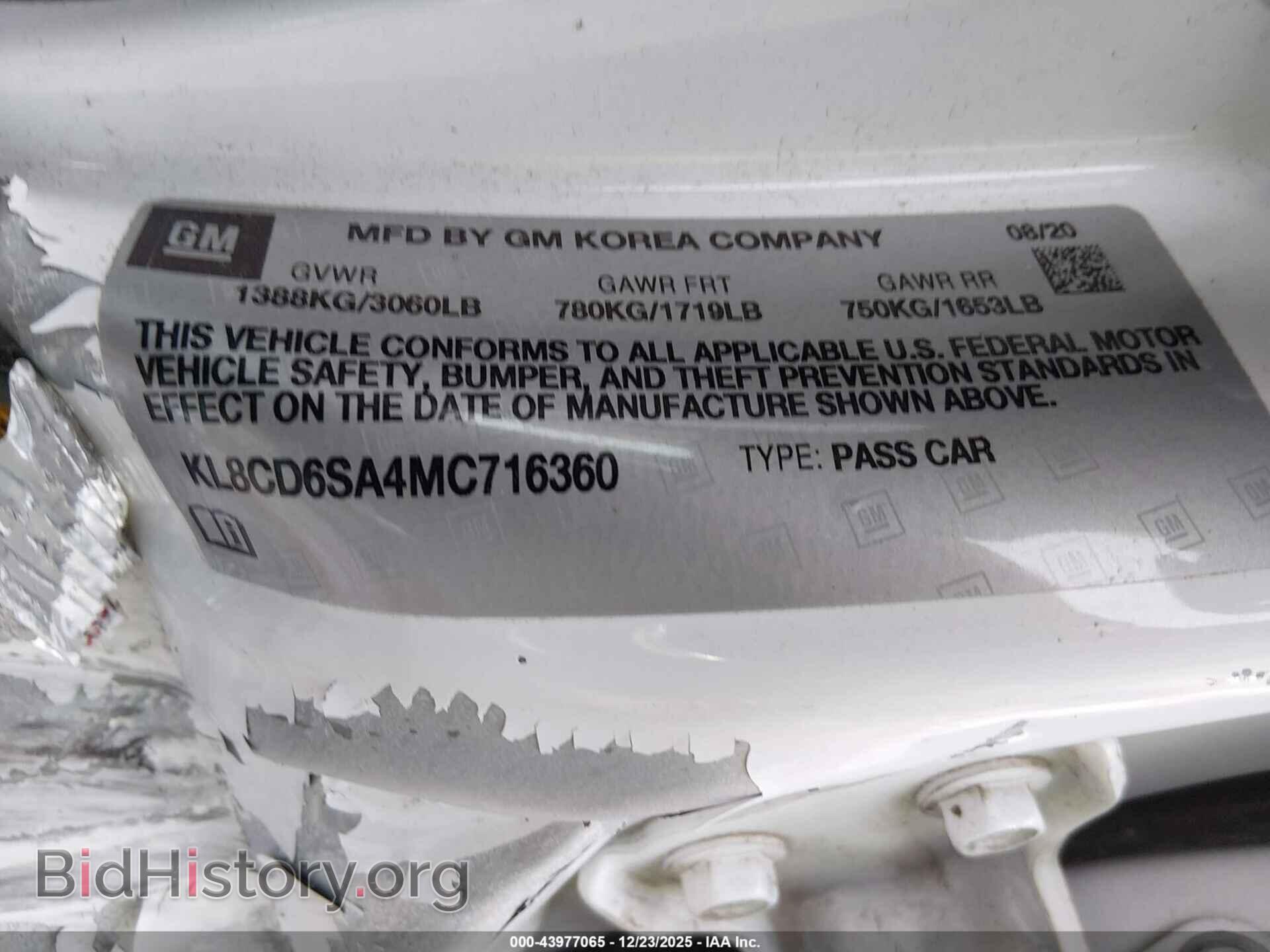 2021 CHEVROLET SPARK - VIN: KL8CD6SA4MC716360 - Фото 9