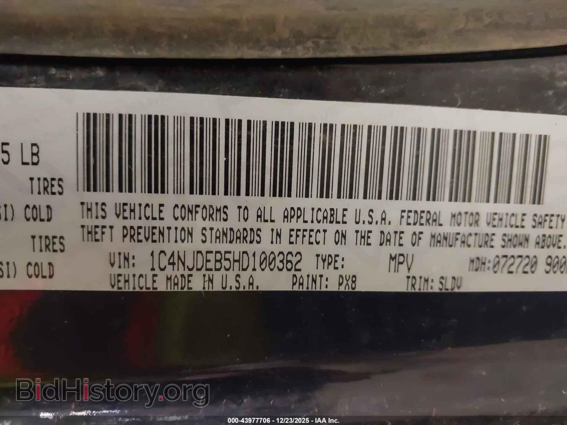 2017 JEEP COMPASS - VIN: 1C4NJDEB5HD100362 - Фото 9