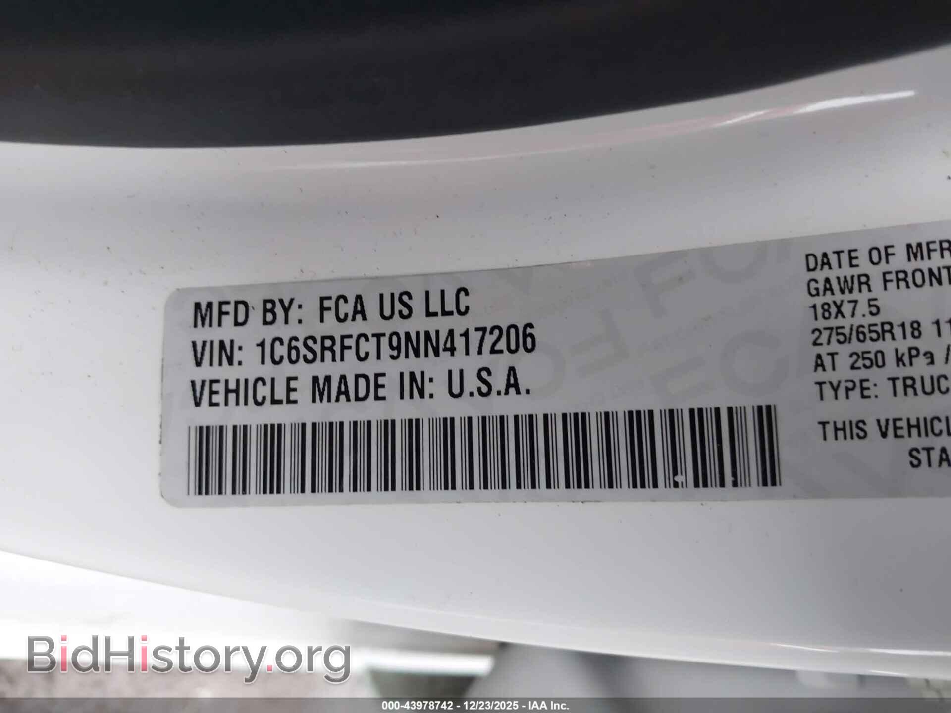 2022 RAM 1500 - VIN: 1C6SRFCT9NN417206 - Фото 9