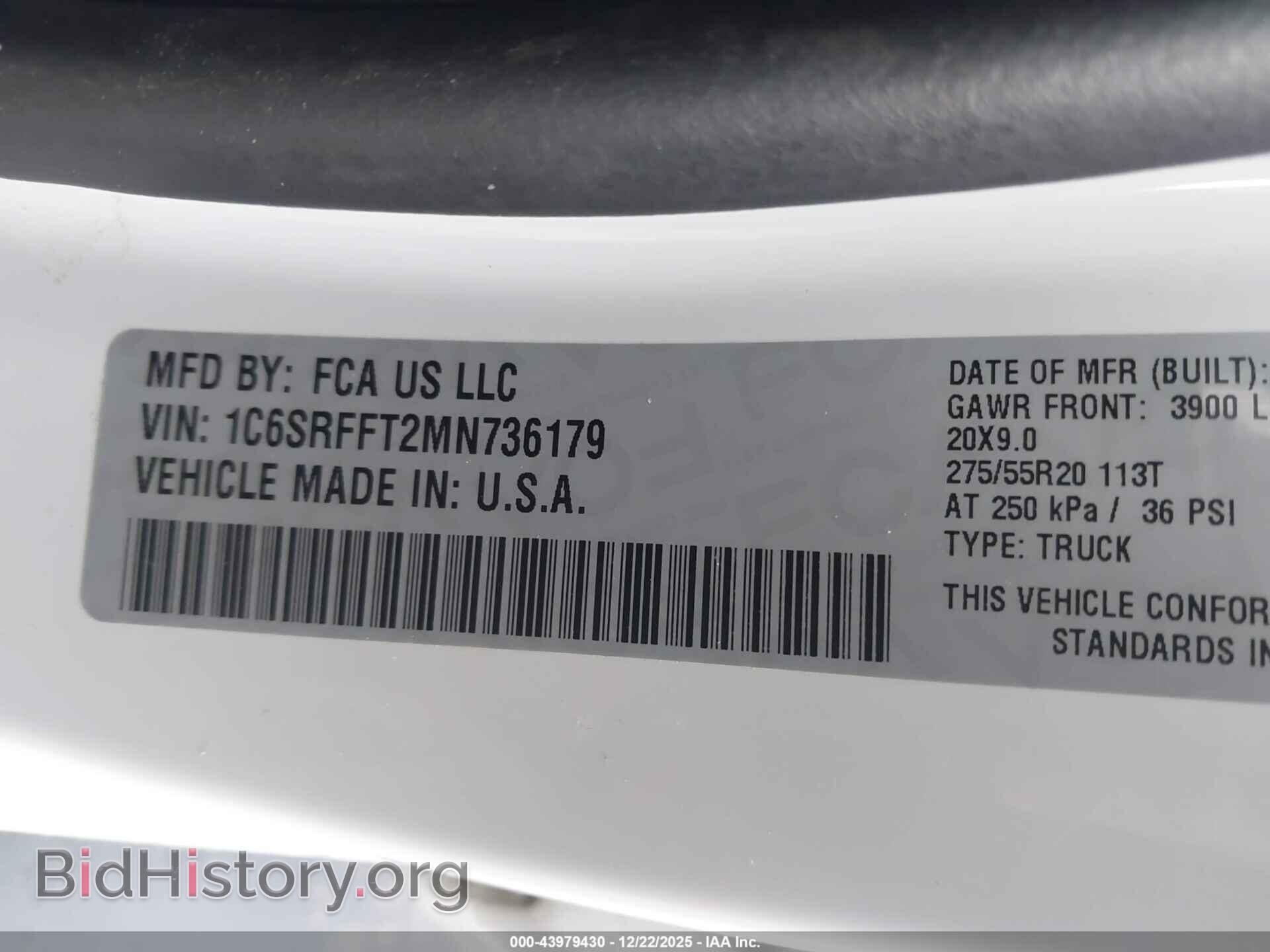 2021 RAM 1500 - VIN: 1C6SRFFT2MN736179 - Фото 9