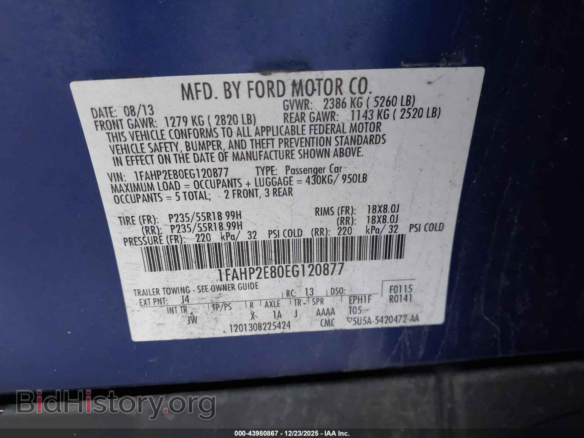 2014 FORD TAURUS - VIN: 1FAHP2E80EG120877 - Photo 9