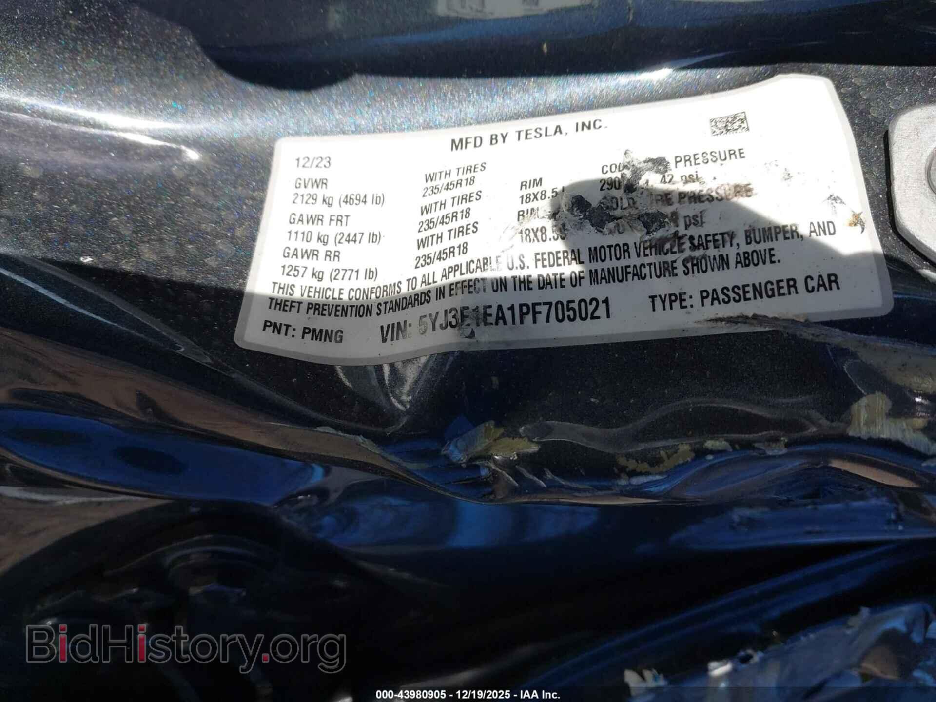 2023 TESLA MODEL 3 - VIN: 5YJ3E1EA1PF705021 - Фото 9