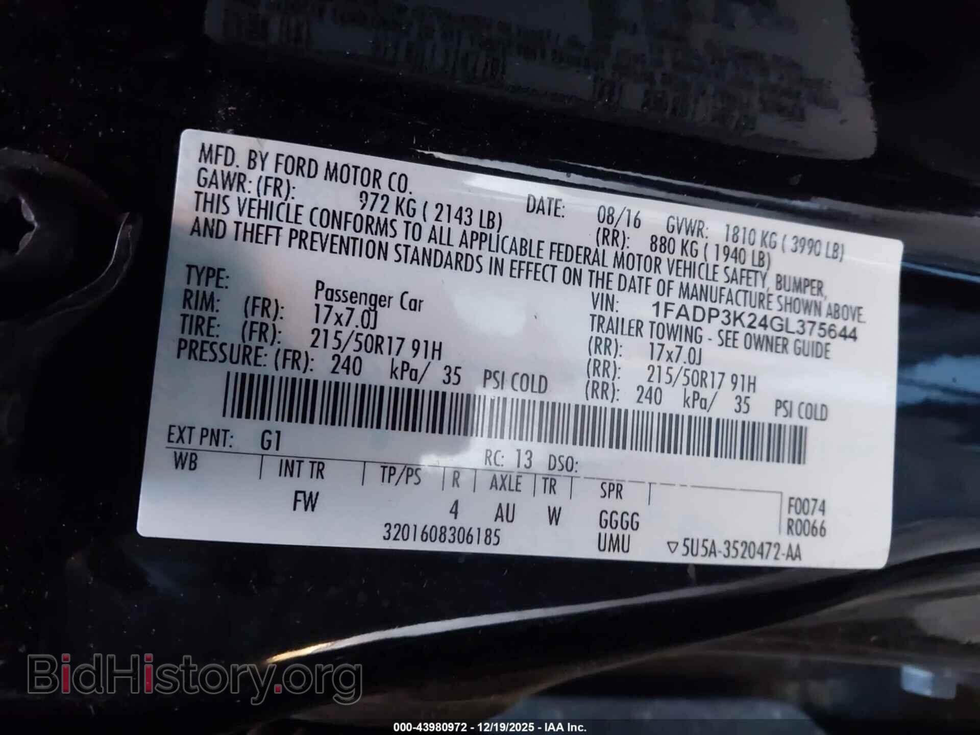 2016 FORD FOCUS - VIN: 1FADP3K24GL375644 - Фото 9