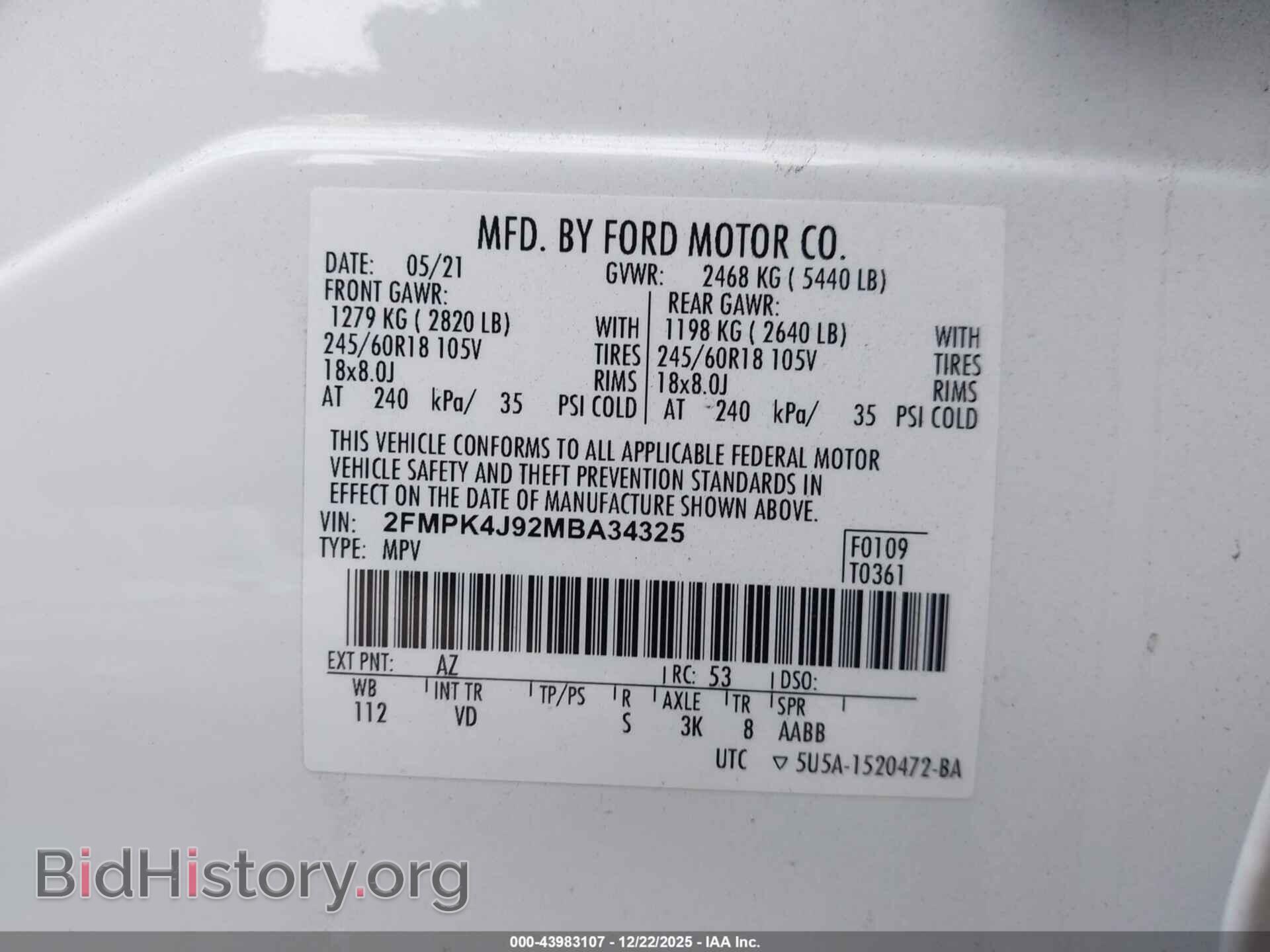 2021 FORD EDGE - VIN: 2FMPK4J92MBA34325 - Фото 9