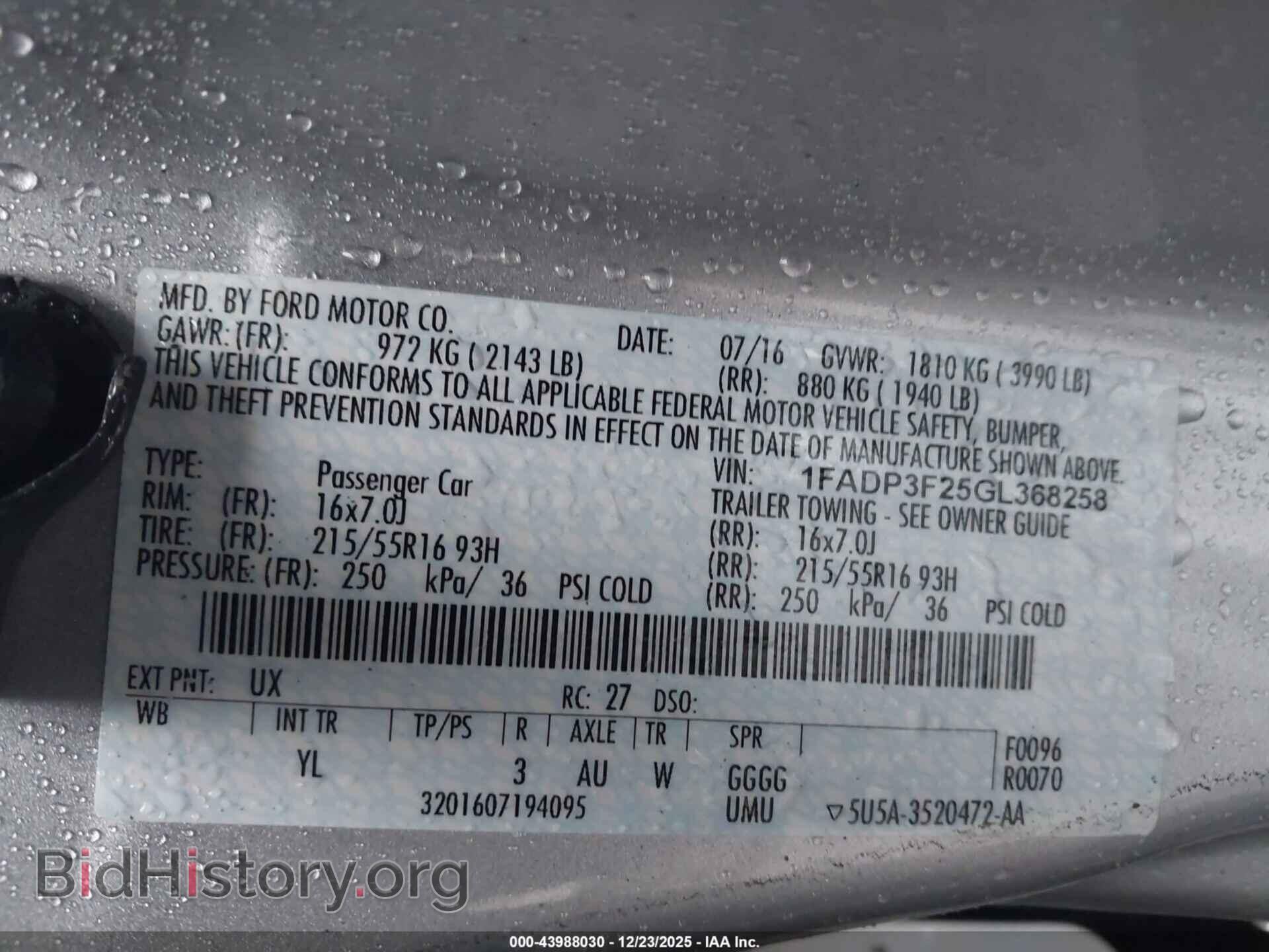 2016 FORD FOCUS - VIN: 1FADP3F25GL368258 - Photo 9