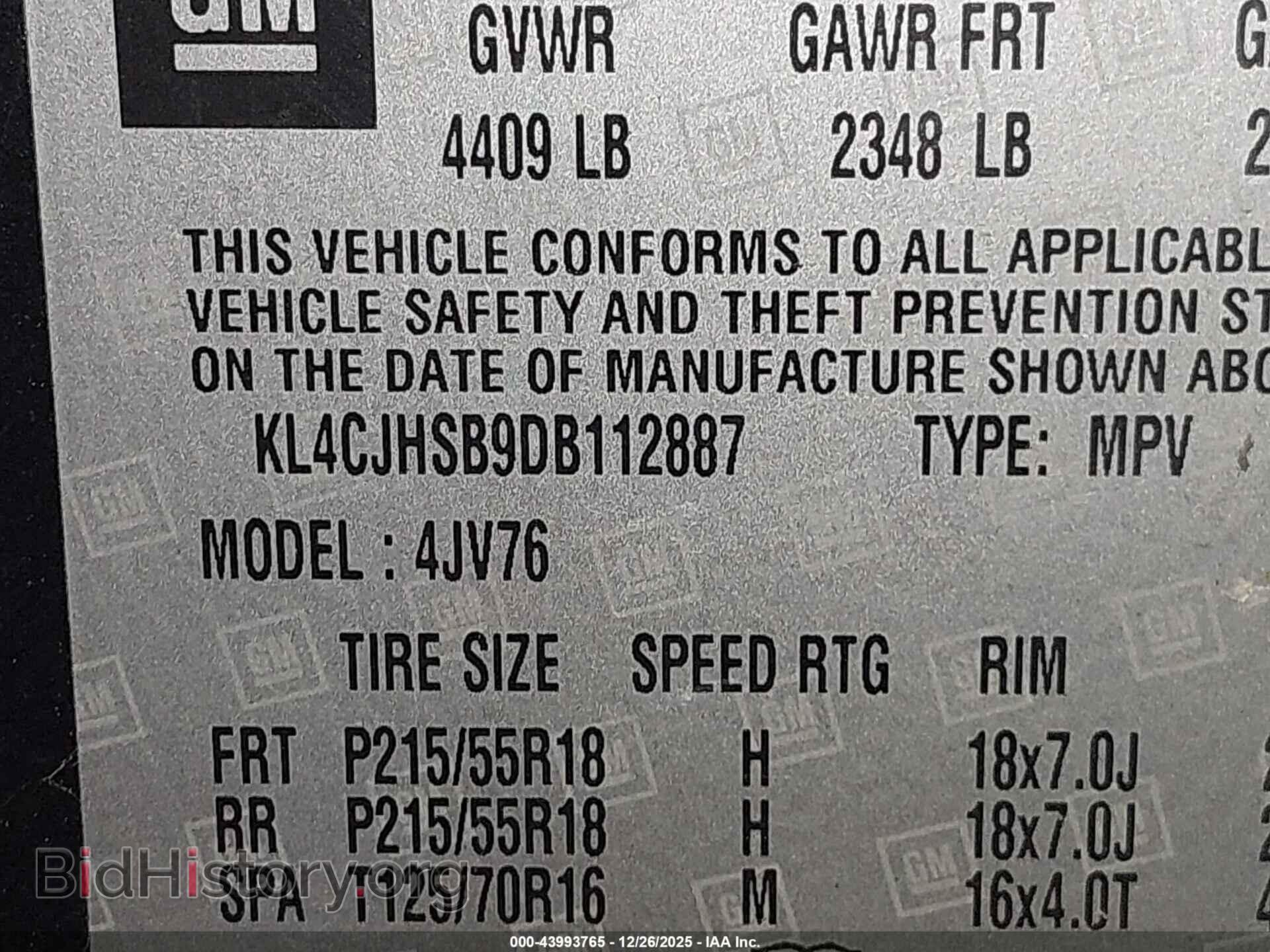 2013 BUICK ENCORE - VIN: KL4CJHSB9DB112887 - Photo 9