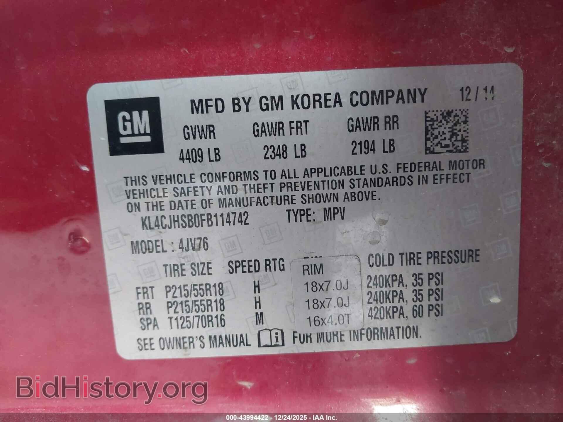 2015 BUICK ENCORE - VIN: KL4CJHSB0FB114742 - Photo 9