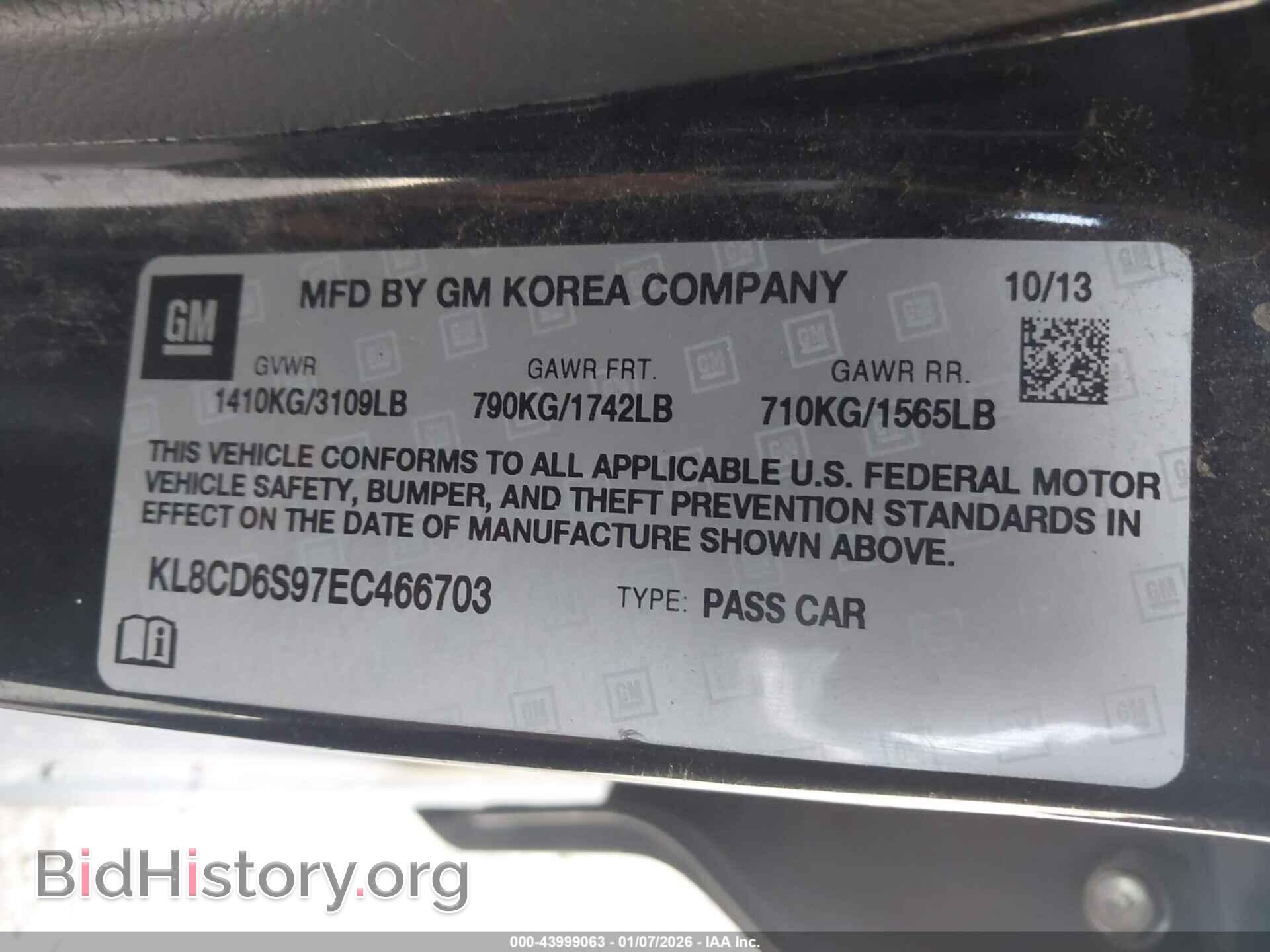 2014 CHEVROLET SPARK - VIN: KL8CD6S97EC466703 - Фото 9