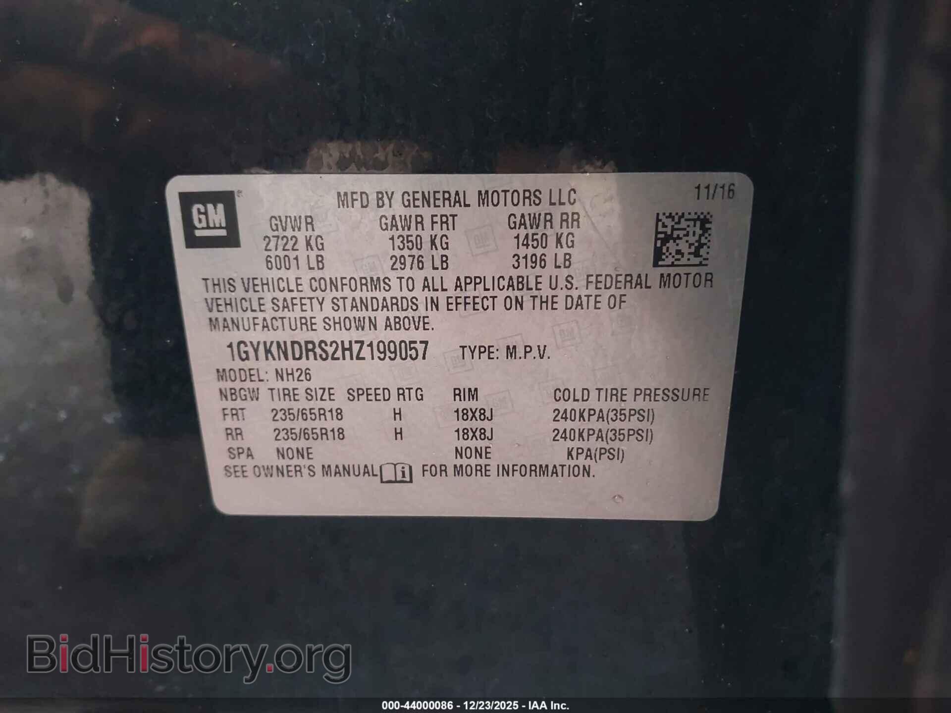 2017 CADILLAC XT5 - VIN: 1GYKNDRS2HZ199057 - Фото 9