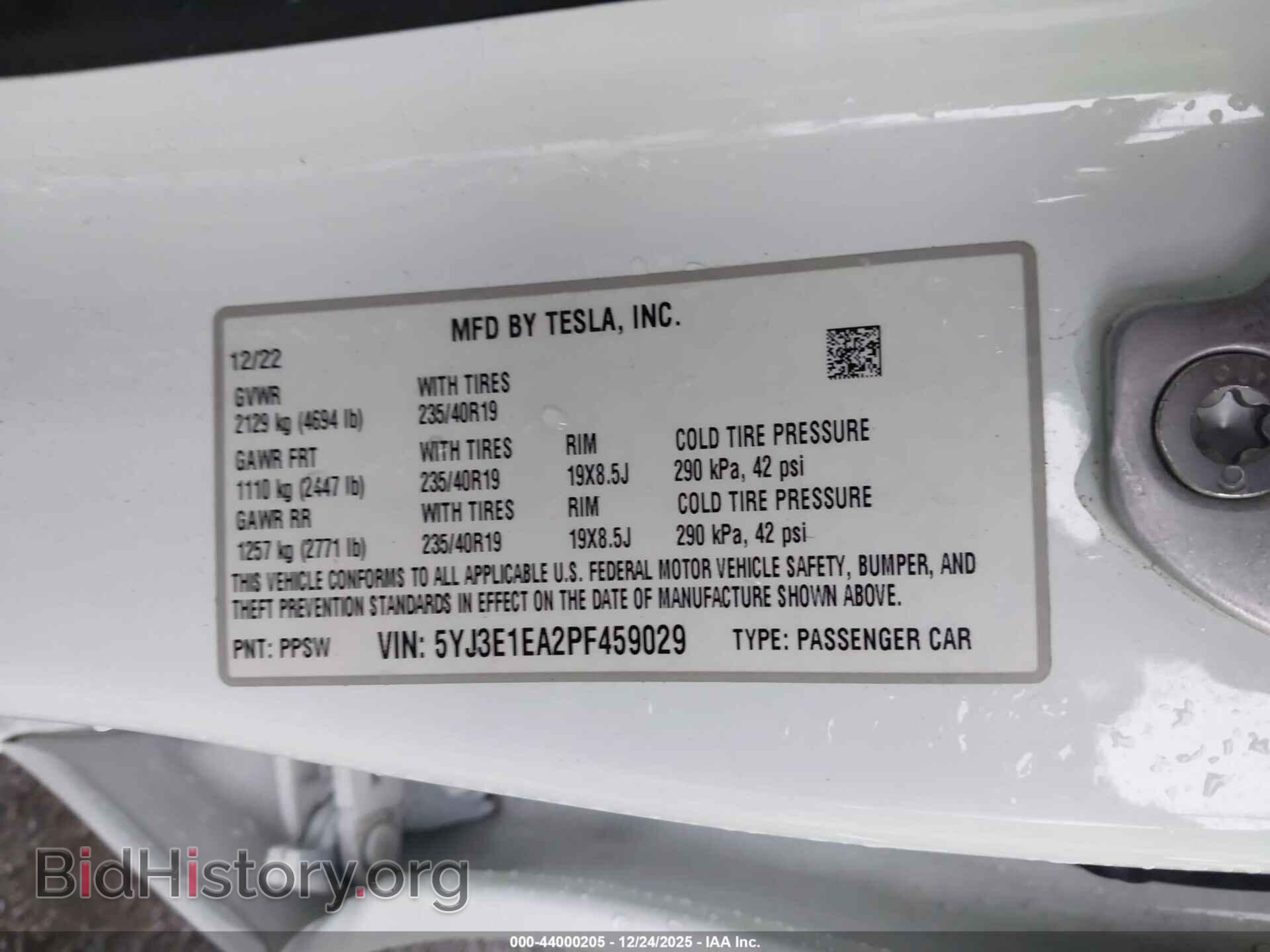2023 TESLA MODEL 3 - VIN: 5YJ3E1EA2PF459029 - Фото 9