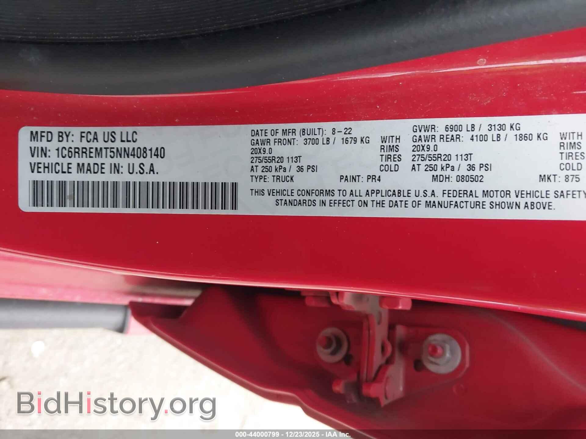 2022 RAM 1500 - VIN: 1C6RREMT5NN408140 - Фото 9