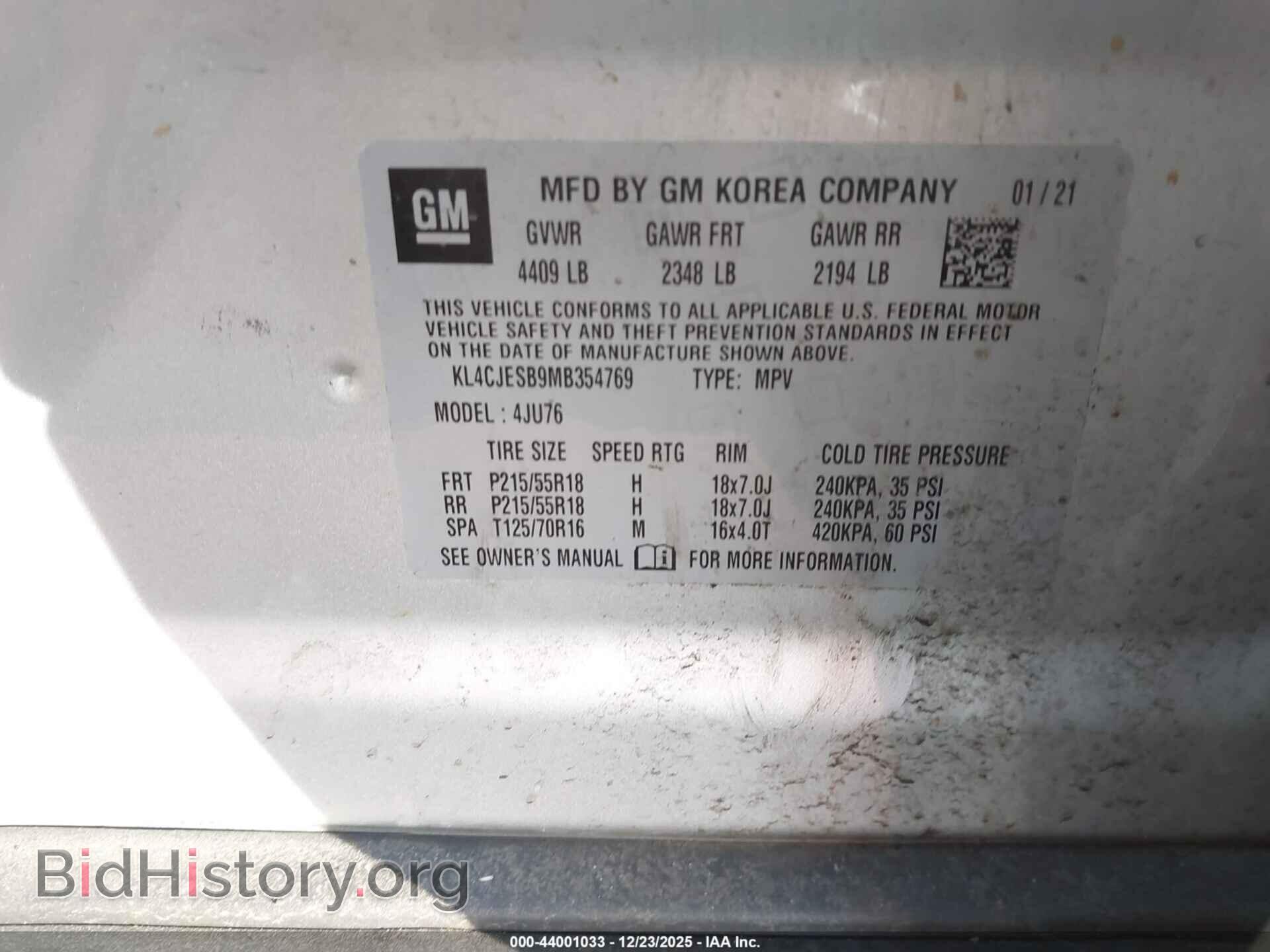 2021 BUICK ENCORE - VIN: KL4CJESB9MB354769 - Photo 9