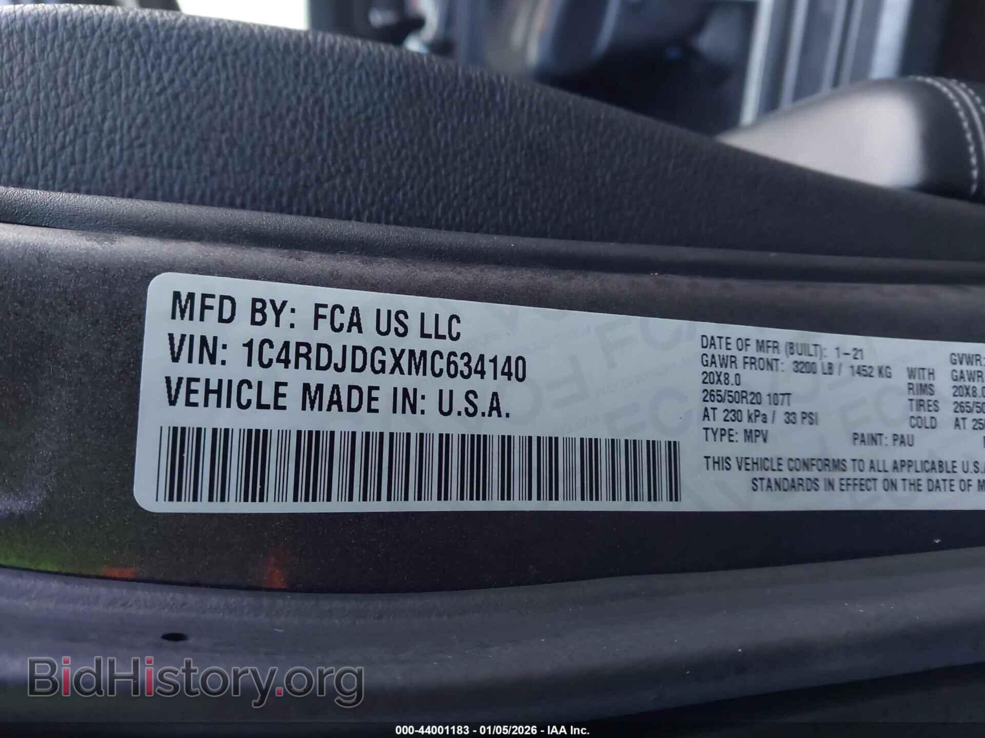 2021 DODGE DURANGO - VIN: 1C4RDJDGXMC634140 - Photo 9