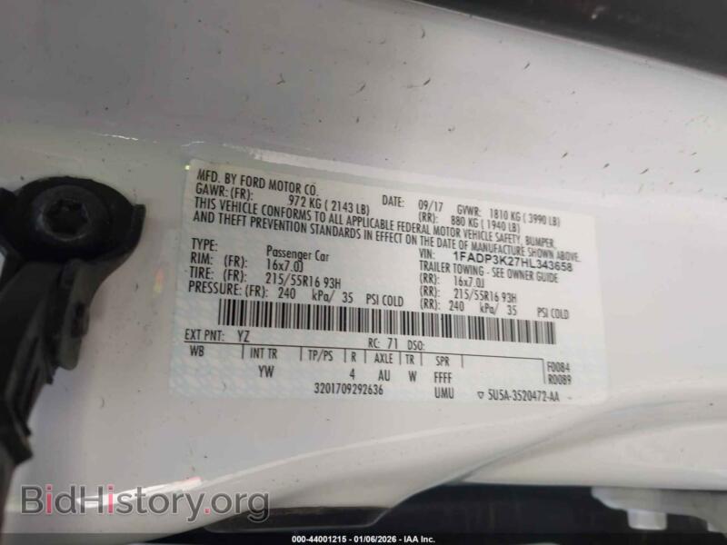 2017 Ford FOCUS (VIN 1FADP3K27HL343658) — фото 9 из 16