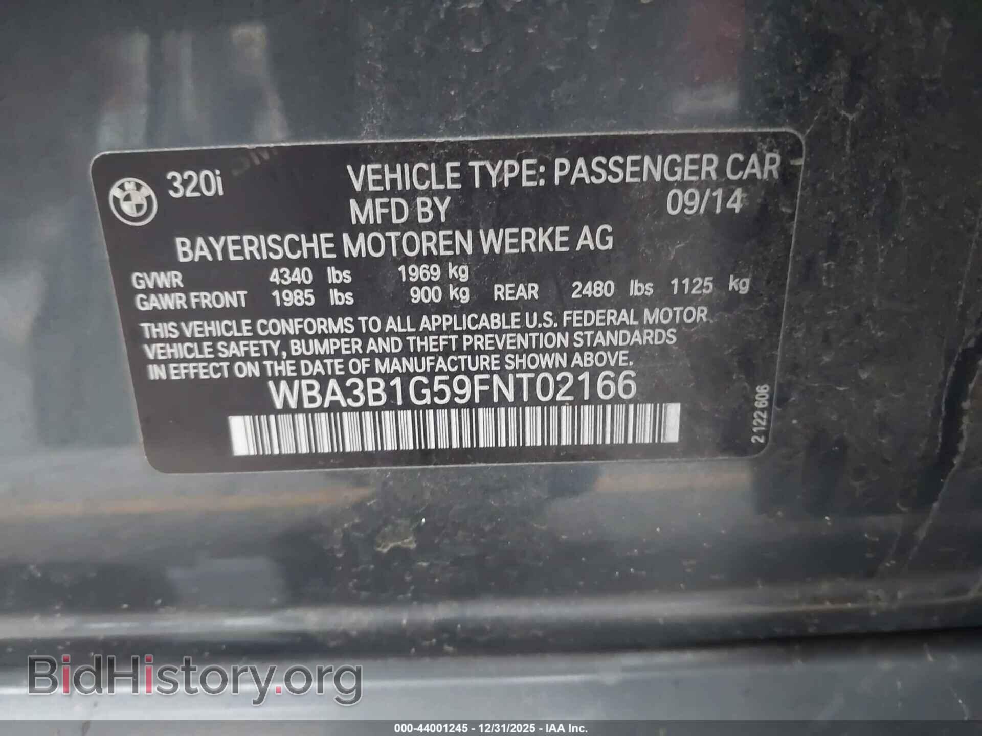 2015 BMW 320I - VIN: WBA3B1G59FNT02166 - Фото 9