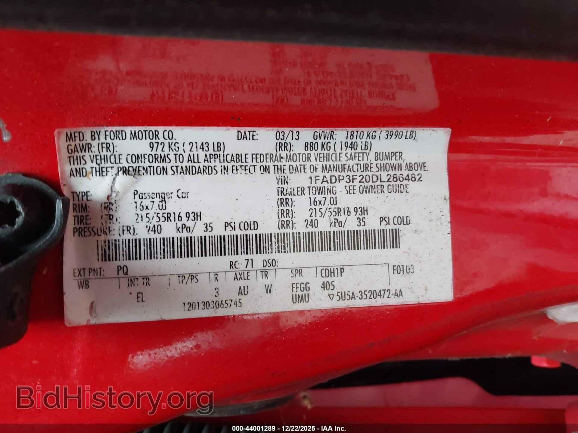 2013 FORD FOCUS - VIN: 1FADP3F20DL286482 - Фото 9