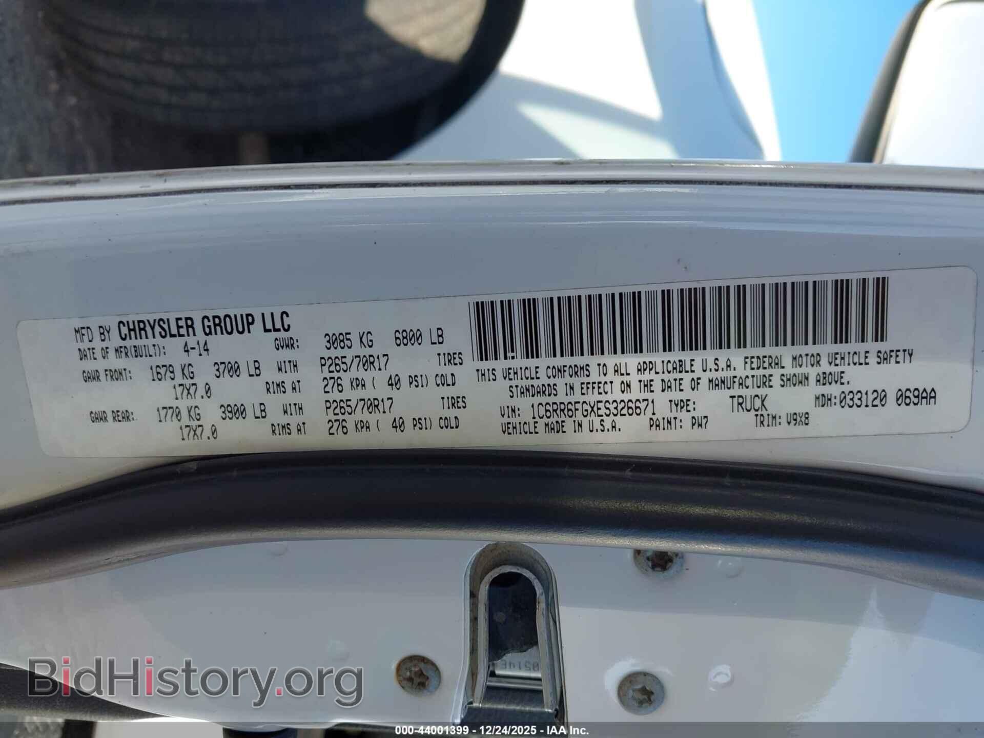 2014 RAM 1500 - VIN: 1C6RR6FGXES326671 - Фото 9