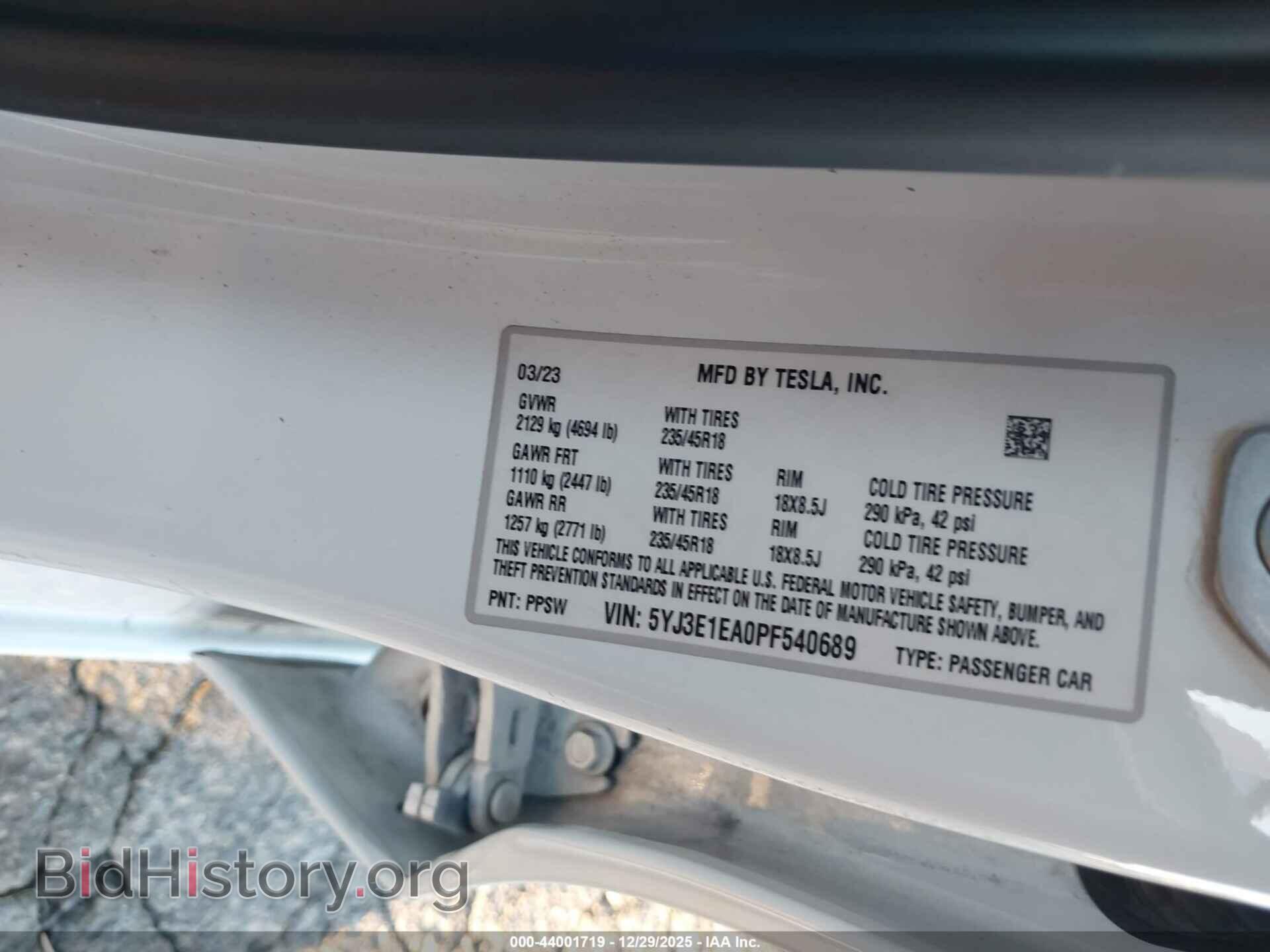 2023 TESLA MODEL 3 - VIN: 5YJ3E1EA0PF540689 - Фото 9