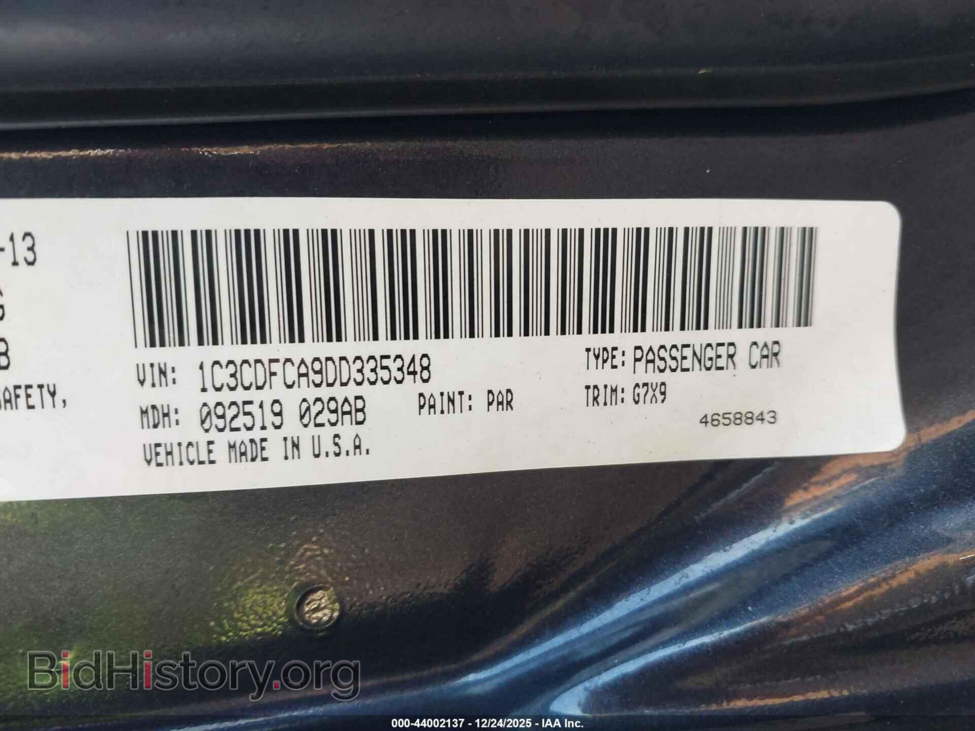 2013 DODGE DART - VIN: 1C3CDFCA9DD335348 - Фото 9