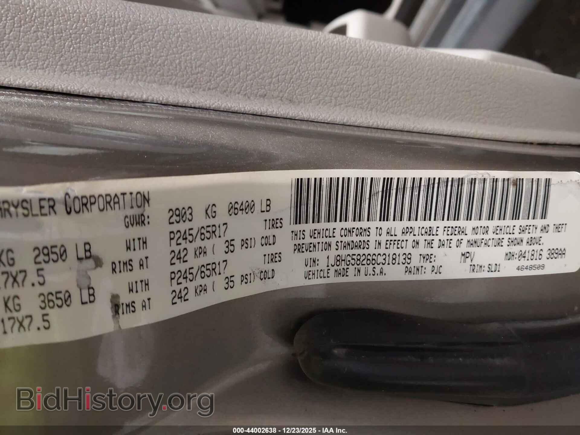 2006 JEEP COMMANDER - VIN: 1J8HG58266C318139 - Фото 9