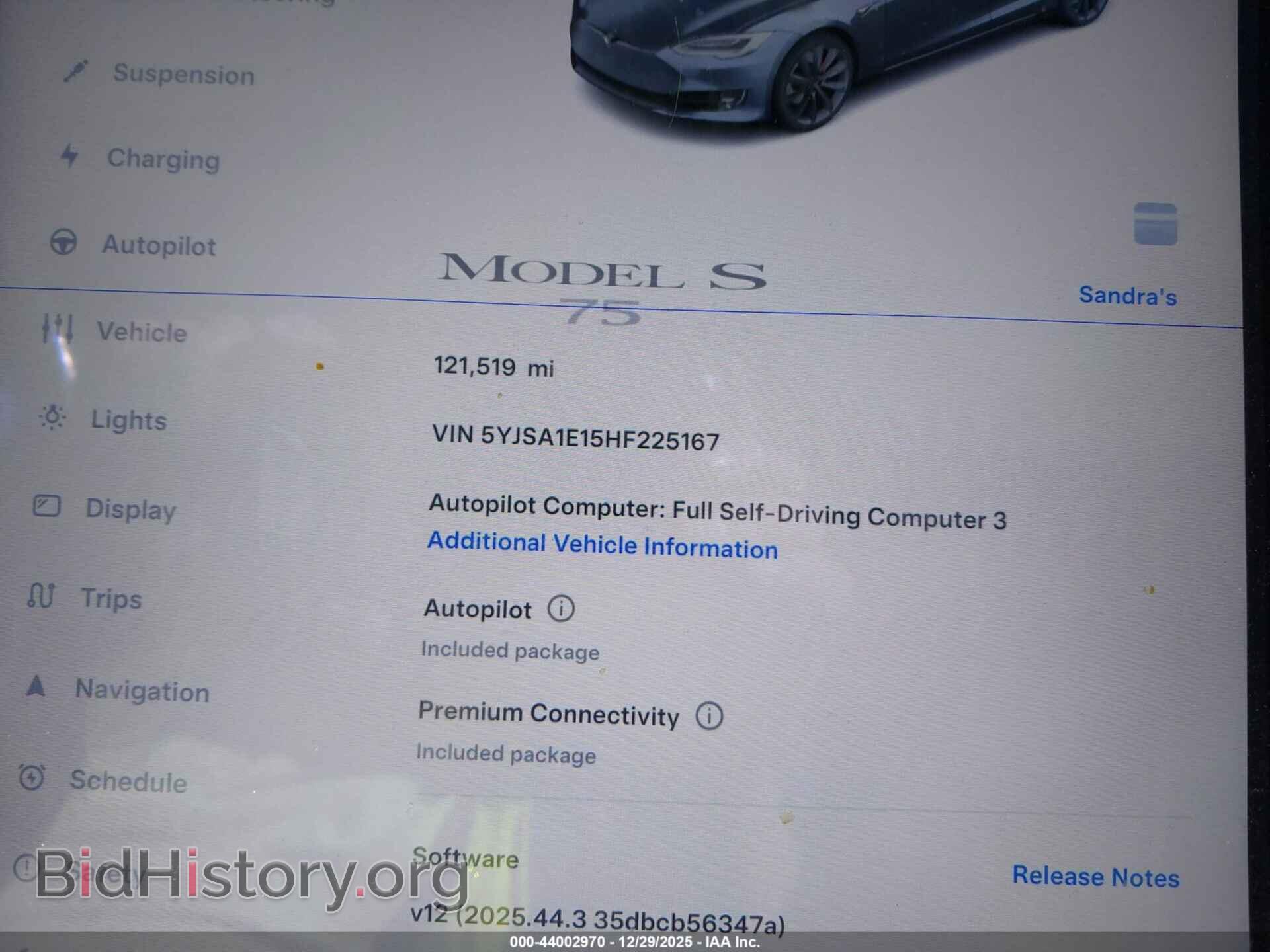 2017 TESLA MODEL S - VIN: 5YJSA1E15HF225167 - Фото 15