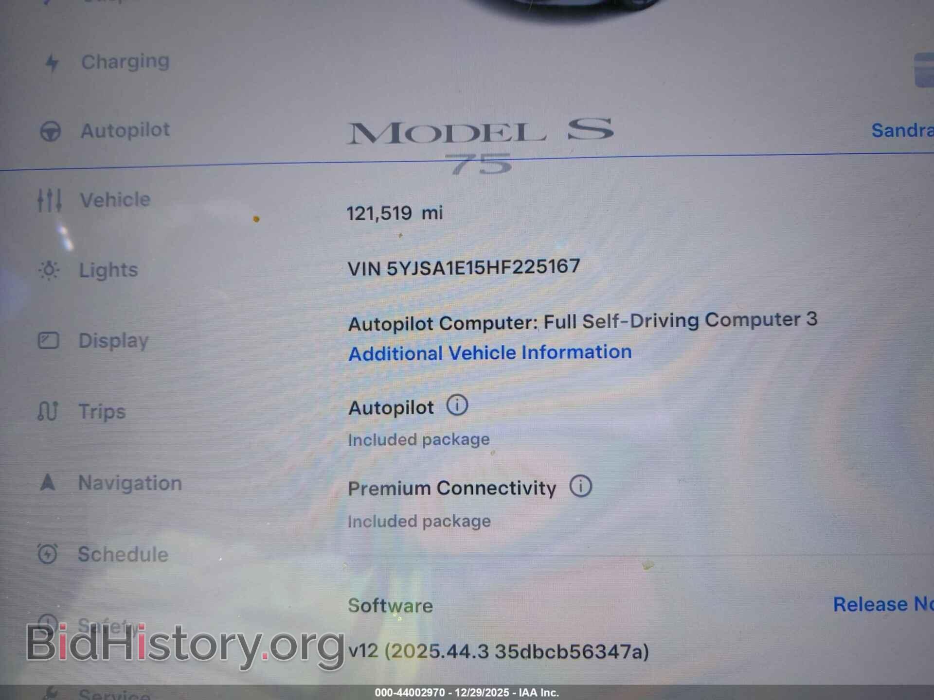 2017 TESLA MODEL S - VIN: 5YJSA1E15HF225167 - Фото 7