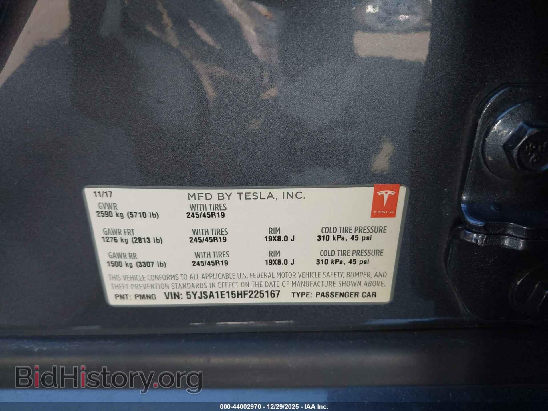 2017 TESLA MODEL S - VIN: 5YJSA1E15HF225167 - Фото 9