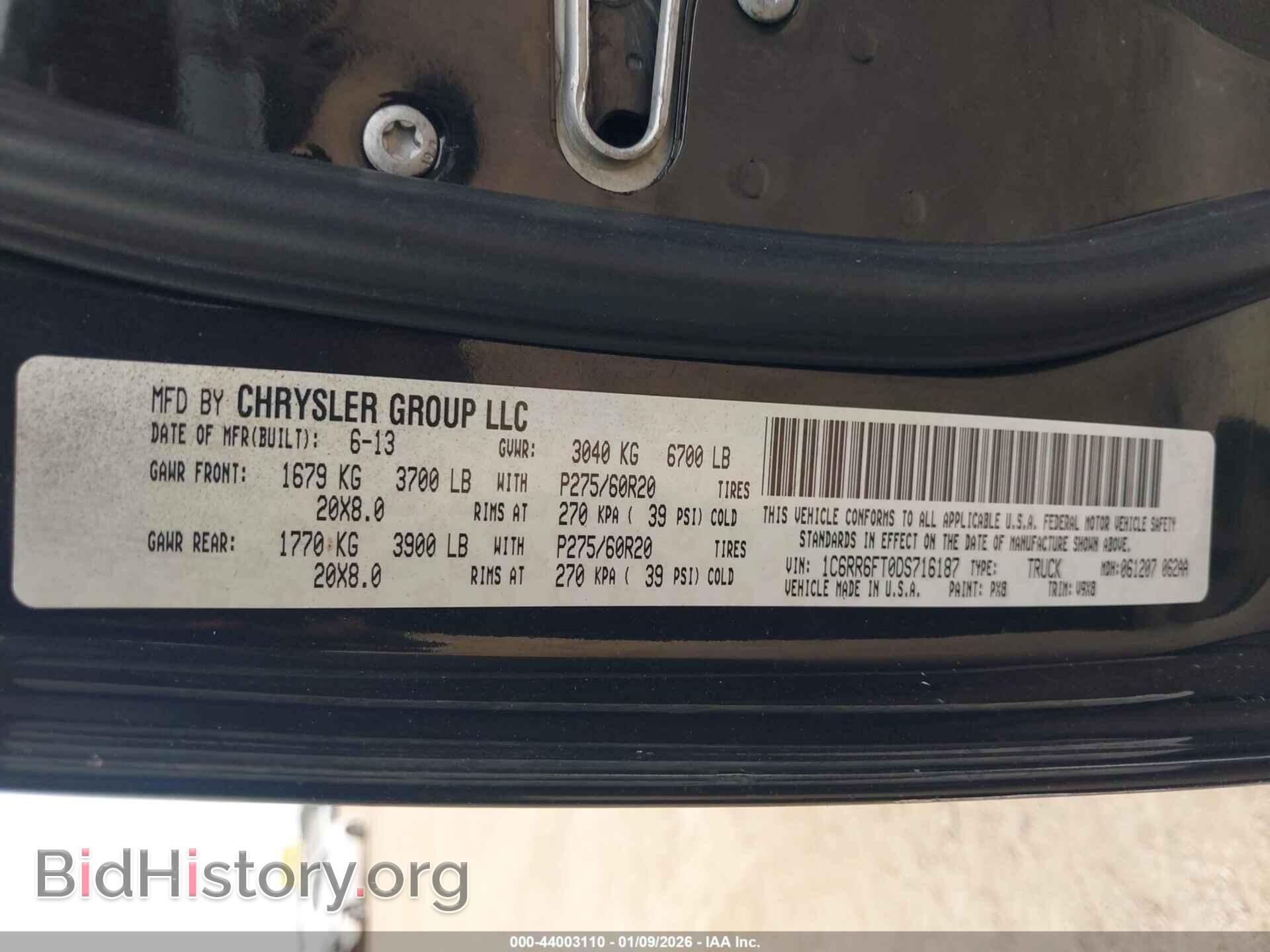 2013 RAM 1500 - VIN: 1C6RR6FT0DS716187 - Photo 9