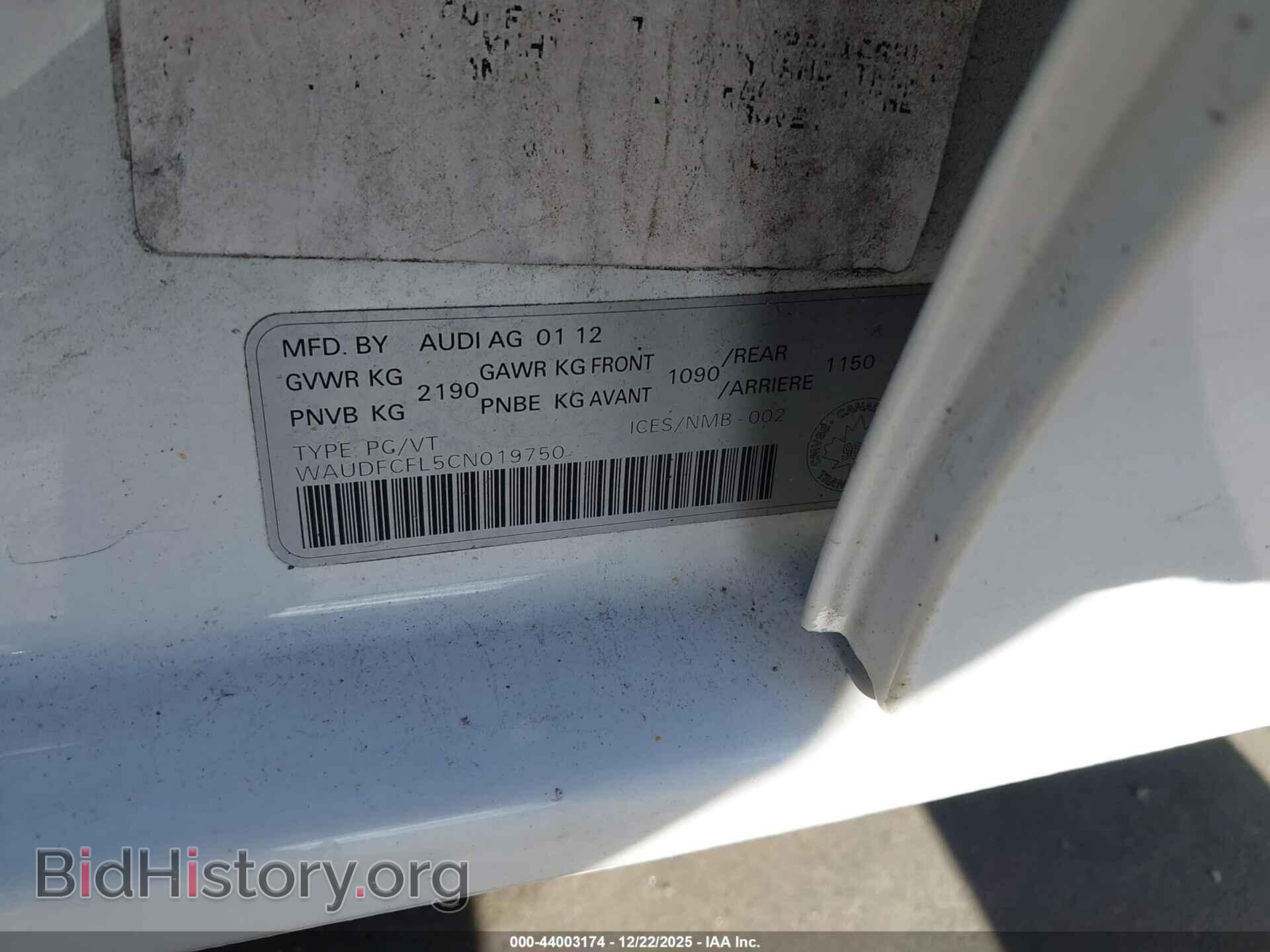 2012 AUDI A4 - VIN: WAUDFCFL5CN019750 - Photo 9