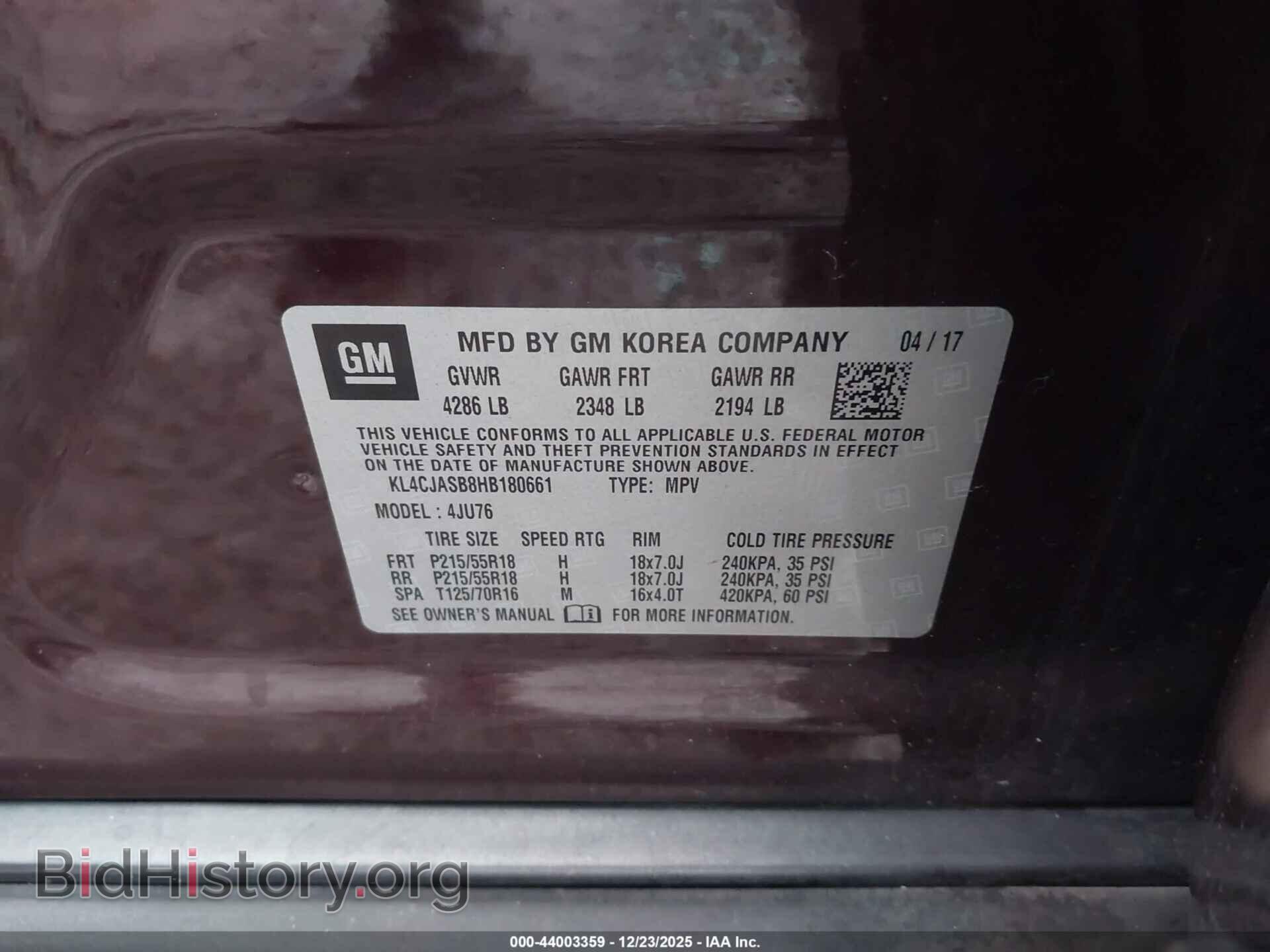2017 BUICK ENCORE - VIN: KL4CJASB8HB180661 - Photo 9