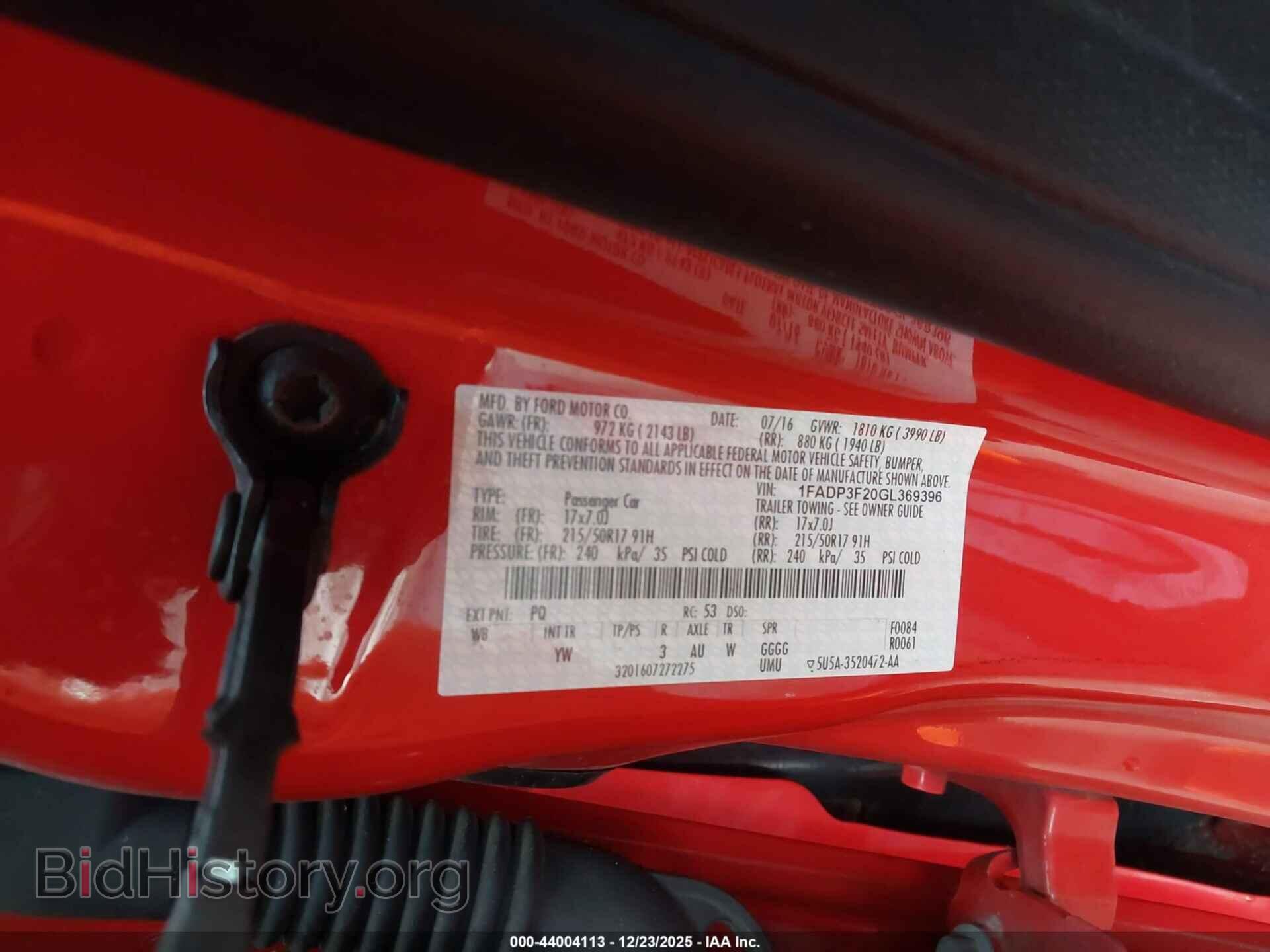 2016 FORD FOCUS - VIN: 1FADP3F20GL369396 - Фото 9