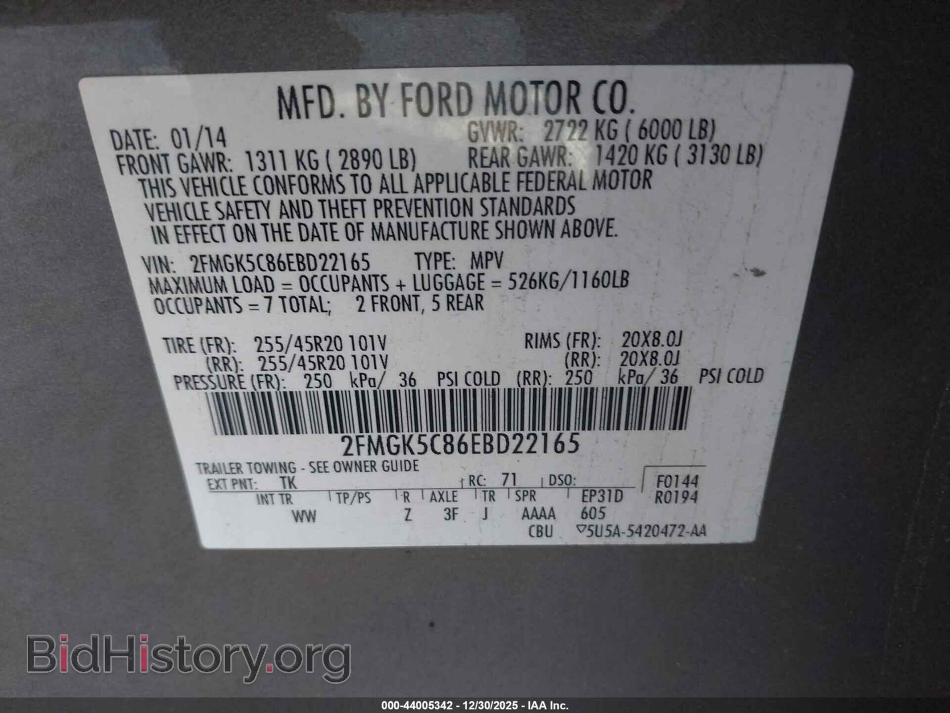 2014 FORD FLEX - VIN: 2FMGK5C86EBD22165 - Photo 9