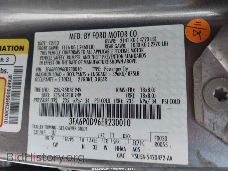 2014 Ford FUSION (VIN 3FA6P0D96ER230010) — фото 9 из 17