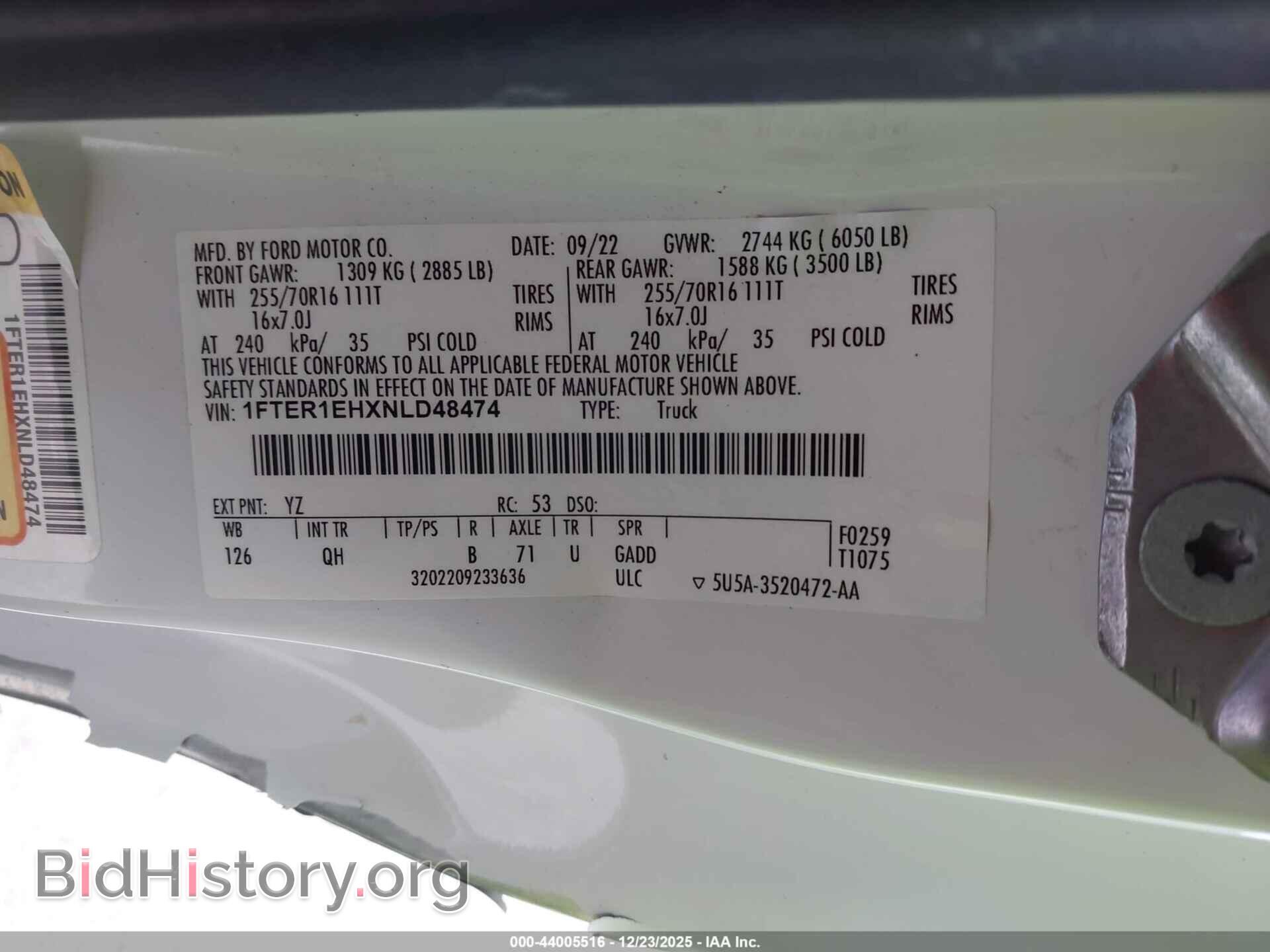 2022 FORD RANGER - VIN: 1FTER1EHXNLD48474 - Фото 9