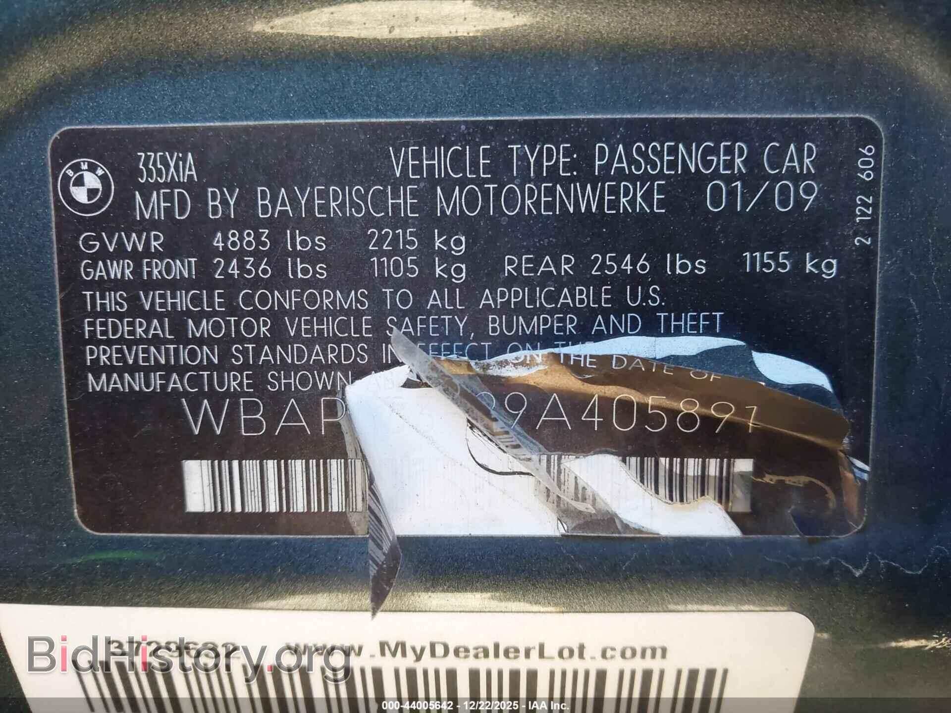 2009 BMW 335I - VIN: WBAPL33599A405891 - Фото 9