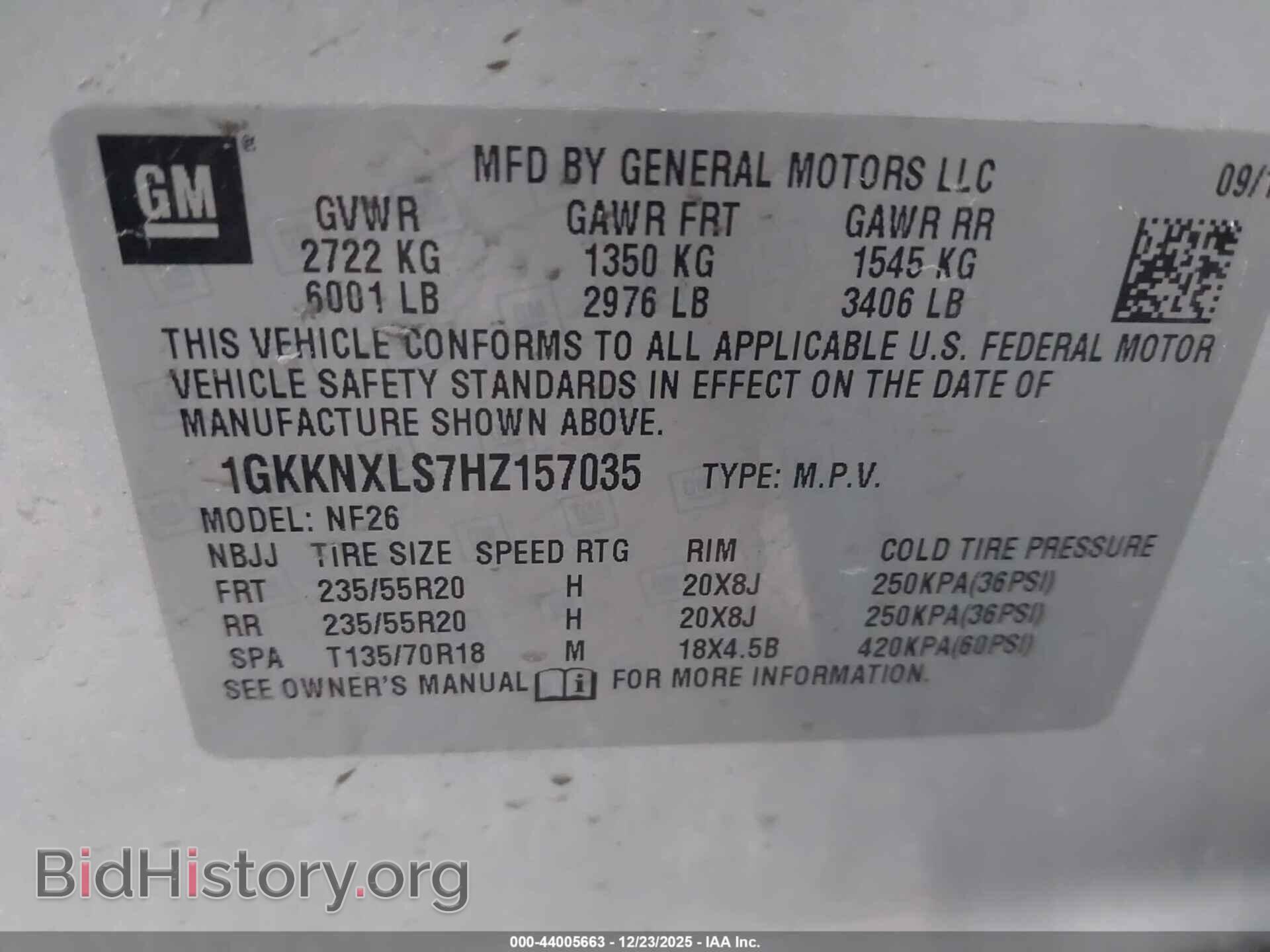 2017 GMC ACADIA - VIN: 1GKKNXLS7HZ157035 - Фото 9