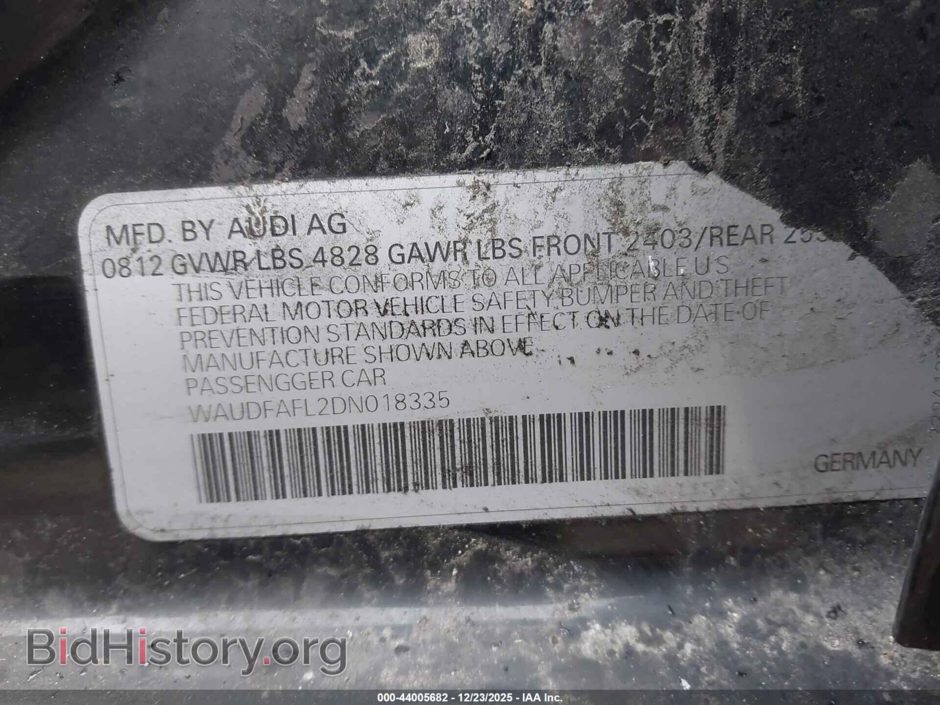 2013 AUDI A4 - VIN: WAUDFAFL2DN018335 - Фото 9