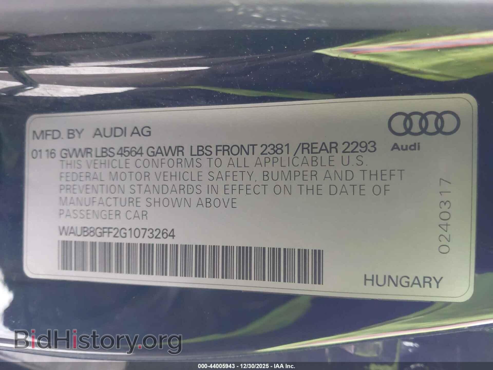 2016 AUDI A3 - VIN: WAUB8GFF2G1073264 - Photo 9