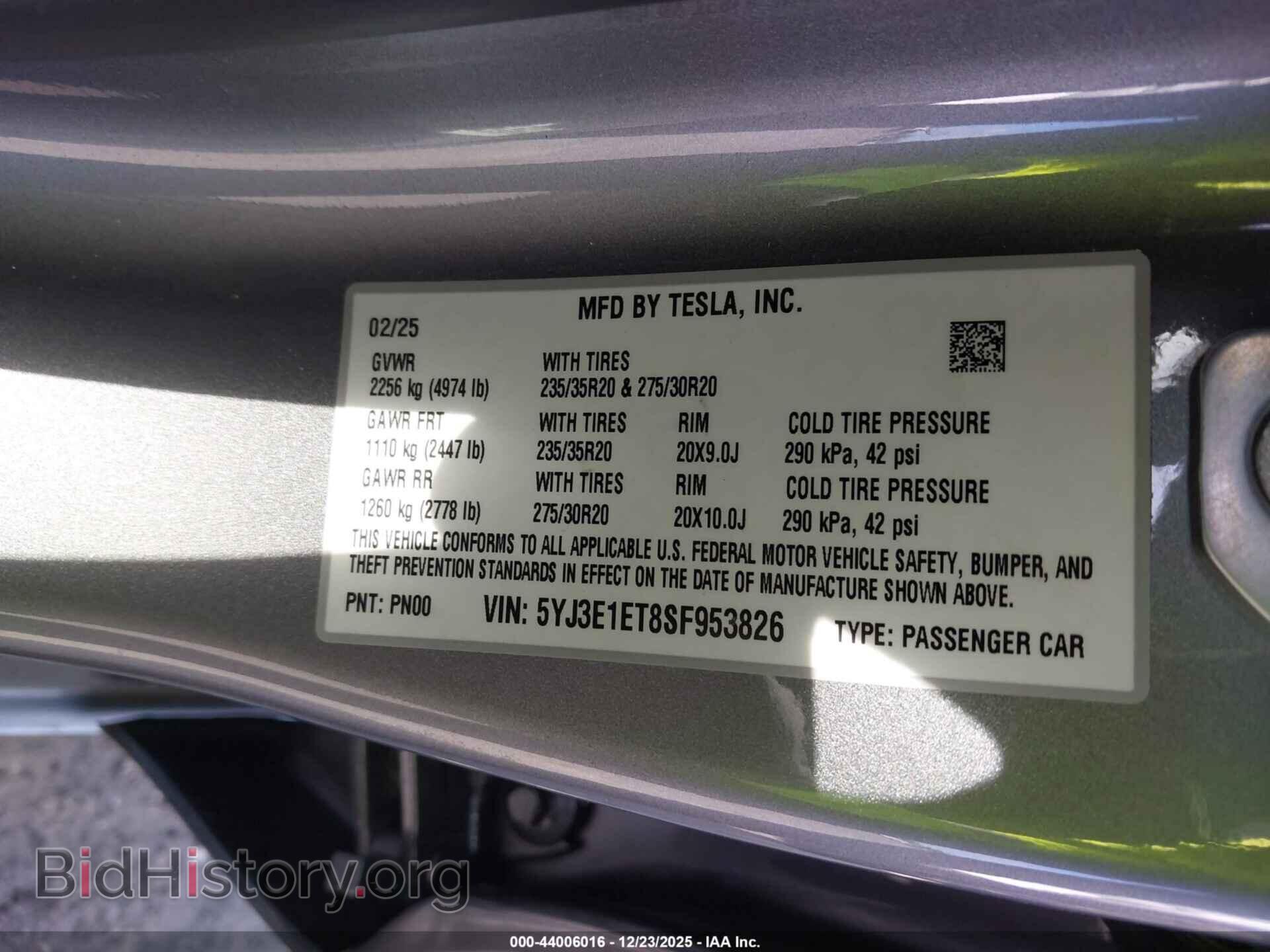 2025 TESLA MODEL 3 - VIN: 5YJ3E1ET8SF953826 - Фото 9