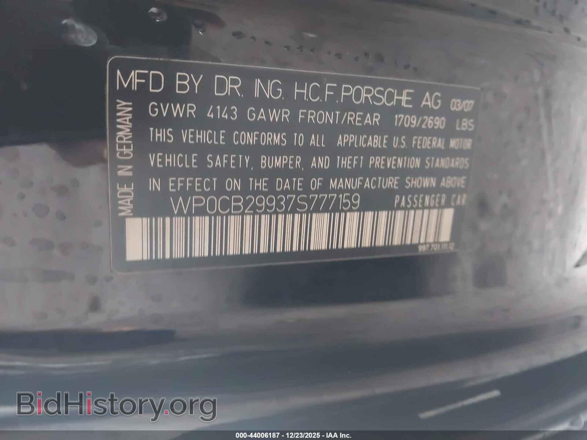2007 PORSCHE 911 - VIN: WP0CB29937S777159 - Фото 9