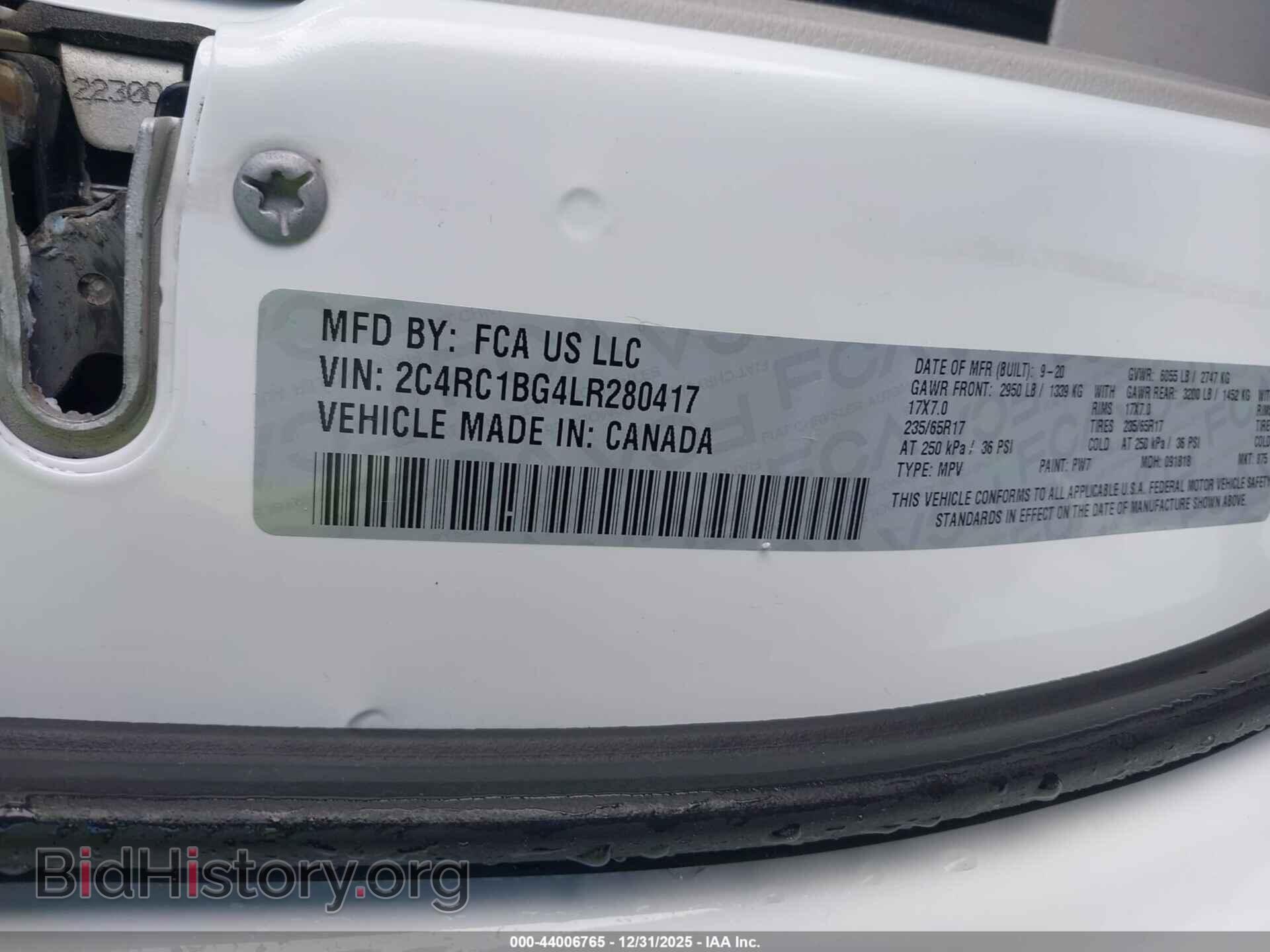 2020 CHRYSLER PACIFICA - VIN: 2C4RC1BG4LR280417 - Photo 9