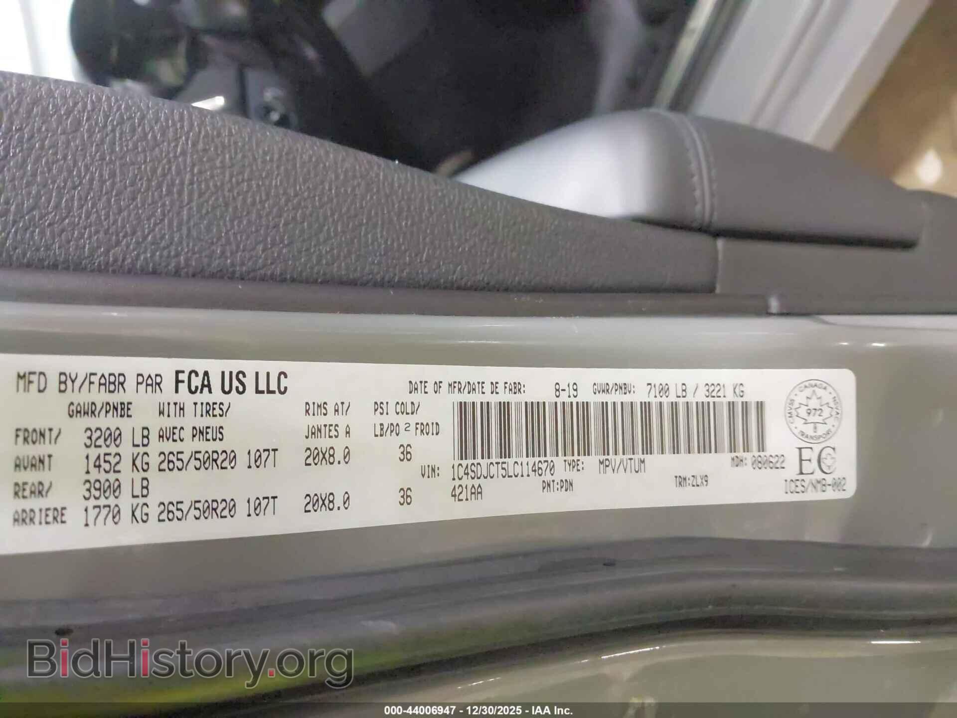 2020 DODGE DURANGO - VIN: 1C4SDJCT5LC114670 - Photo 9