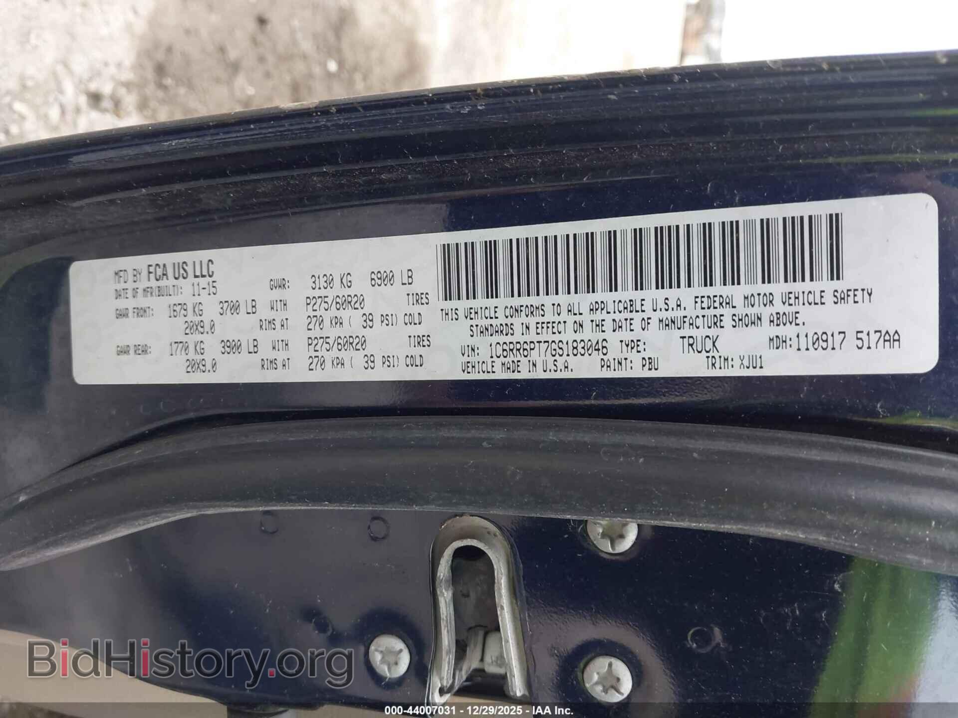 2016 RAM 1500 - VIN: 1C6RR6PT7GS183046 - Фото 9