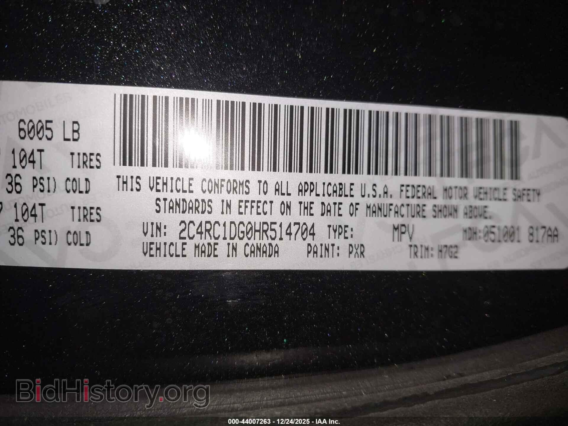 2017 CHRYSLER PACIFICA - VIN: 2C4RC1DG0HR514704 - Фото 9