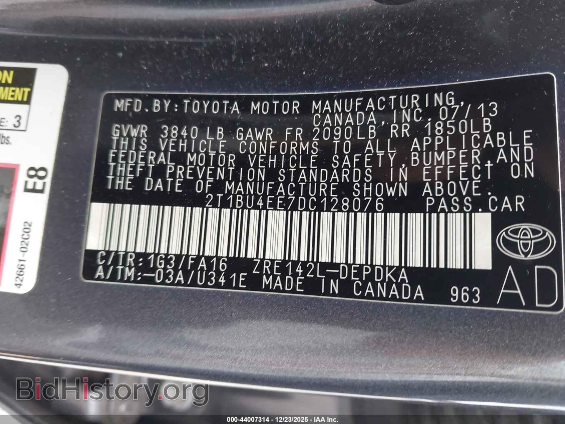 2013 TOYOTA COROLLA - VIN: 2T1BU4EE7DC128076 - Фото 9