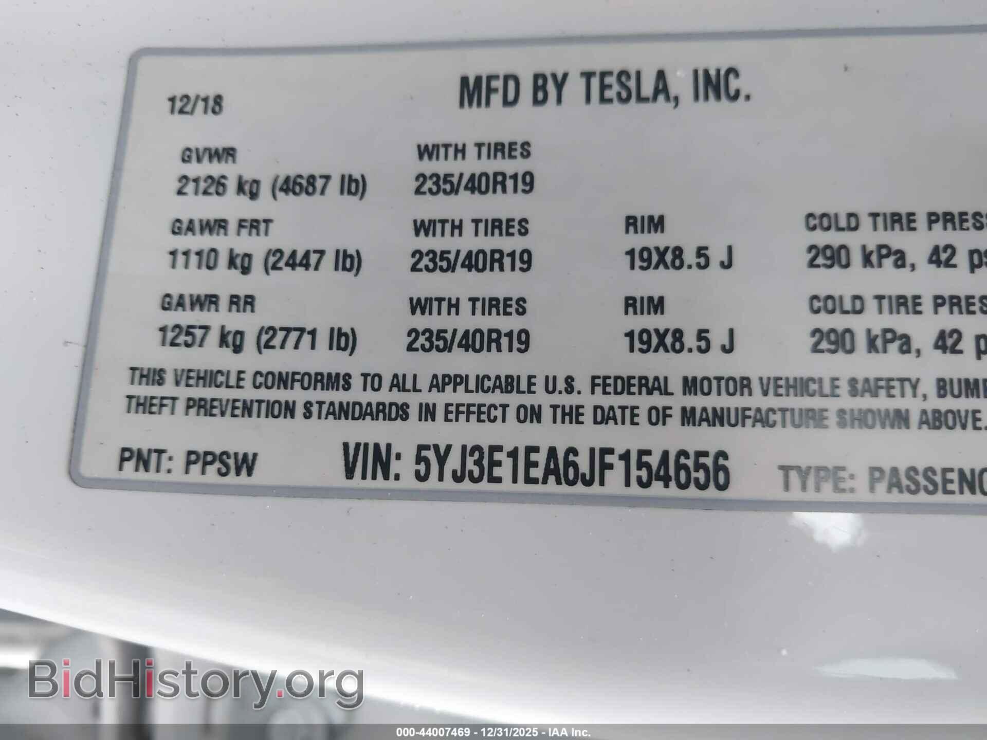 2018 TESLA MODEL 3 - VIN: 5YJ3E1EA6JF154656 - Photo 9